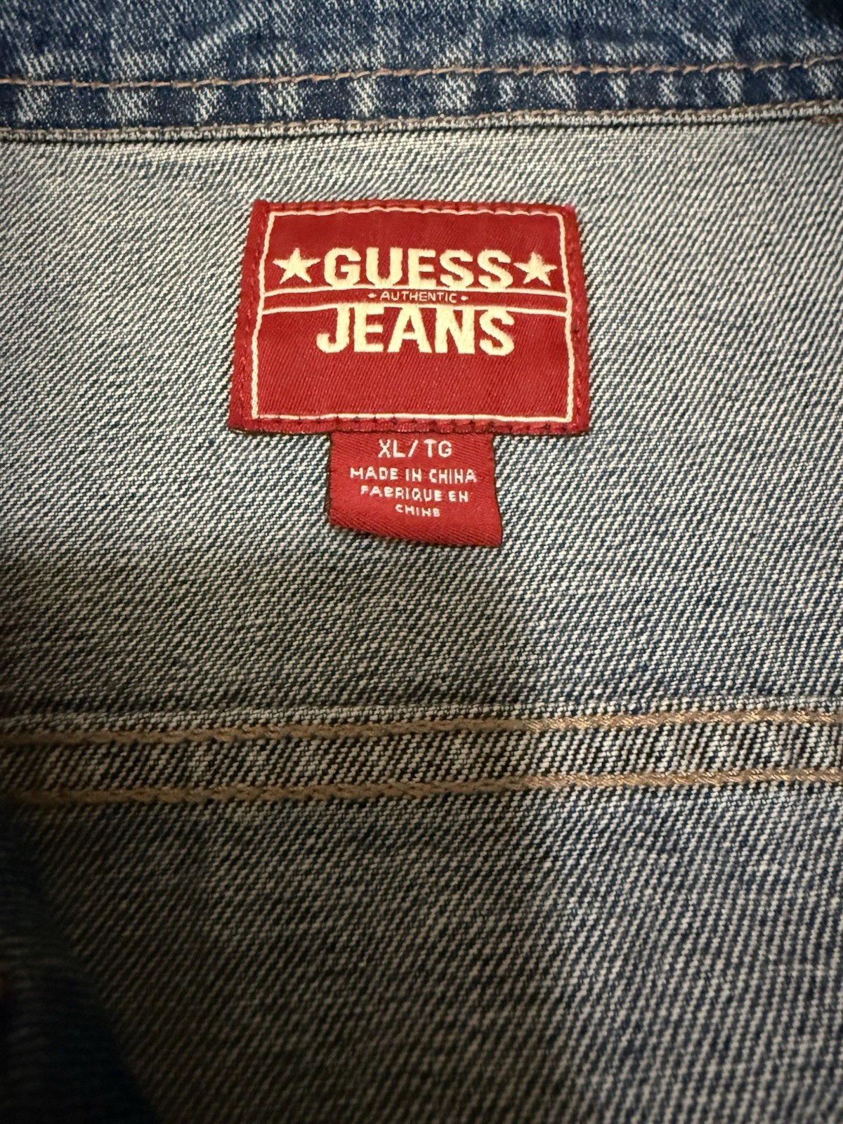 Vintage Y2K Denim GUESS Jean Jacket Women’s XL Dark Wash