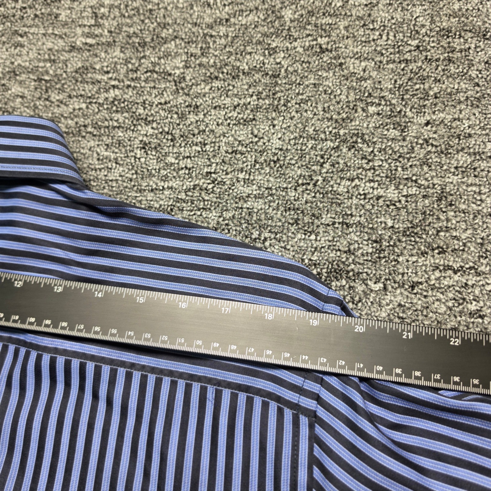 Button Down Shirt Bugatchi L Mens Blue Black Excellent Striped Long Sleeve