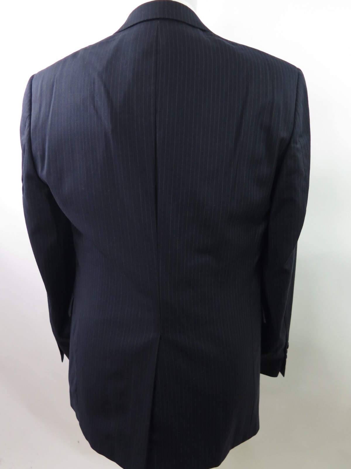 Hart Schaffner & Marx Imported Wool Dark Blue Striped Mens Suit 34×31 39 R USA