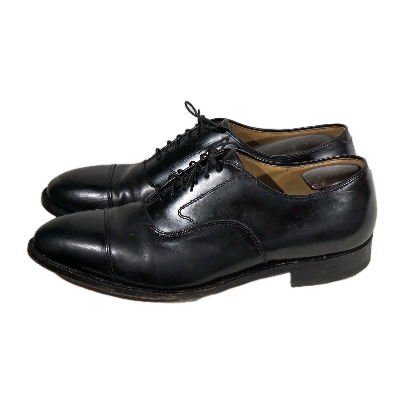 Johnston and Murphy Optima Black Captoe Oxford Shoes Size 12D