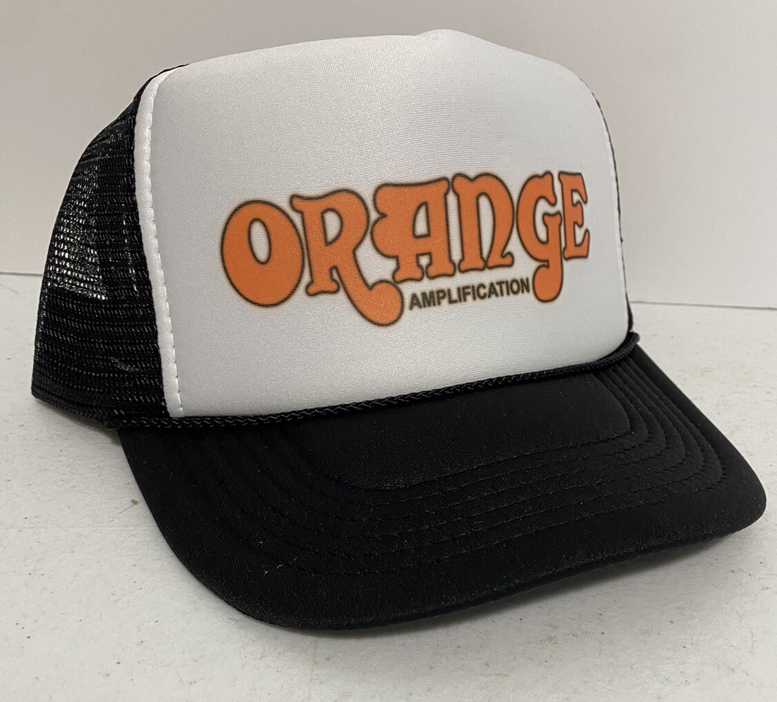 Vintage Orange Amplifiers Trucker Hat snapback Black Rocker Cap Music Hat
