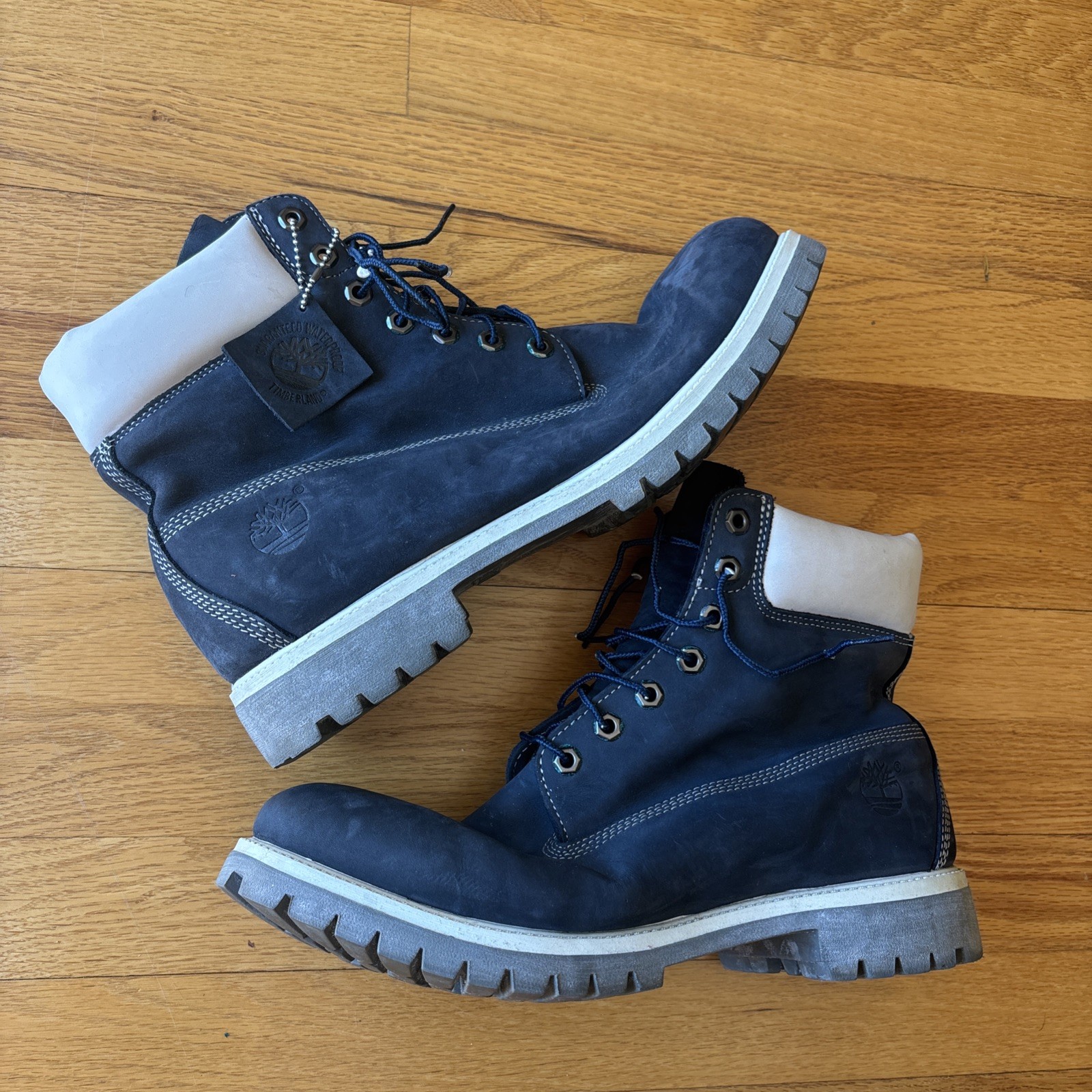 Timberland Waterproof Boots Navy Blue Leather Mens 12 27011