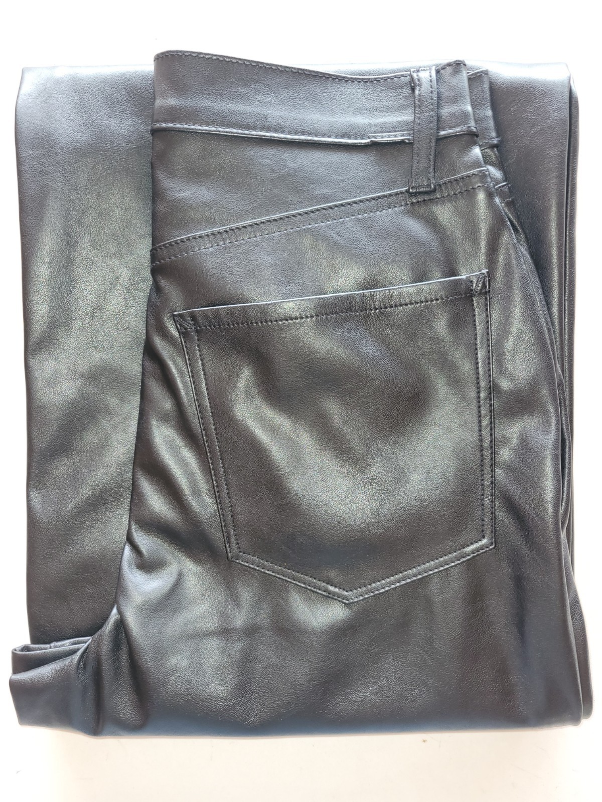 a.n.a Black Imitation Leather, Wide Leg Pants, Size 2, 5 Pocket – Women’s