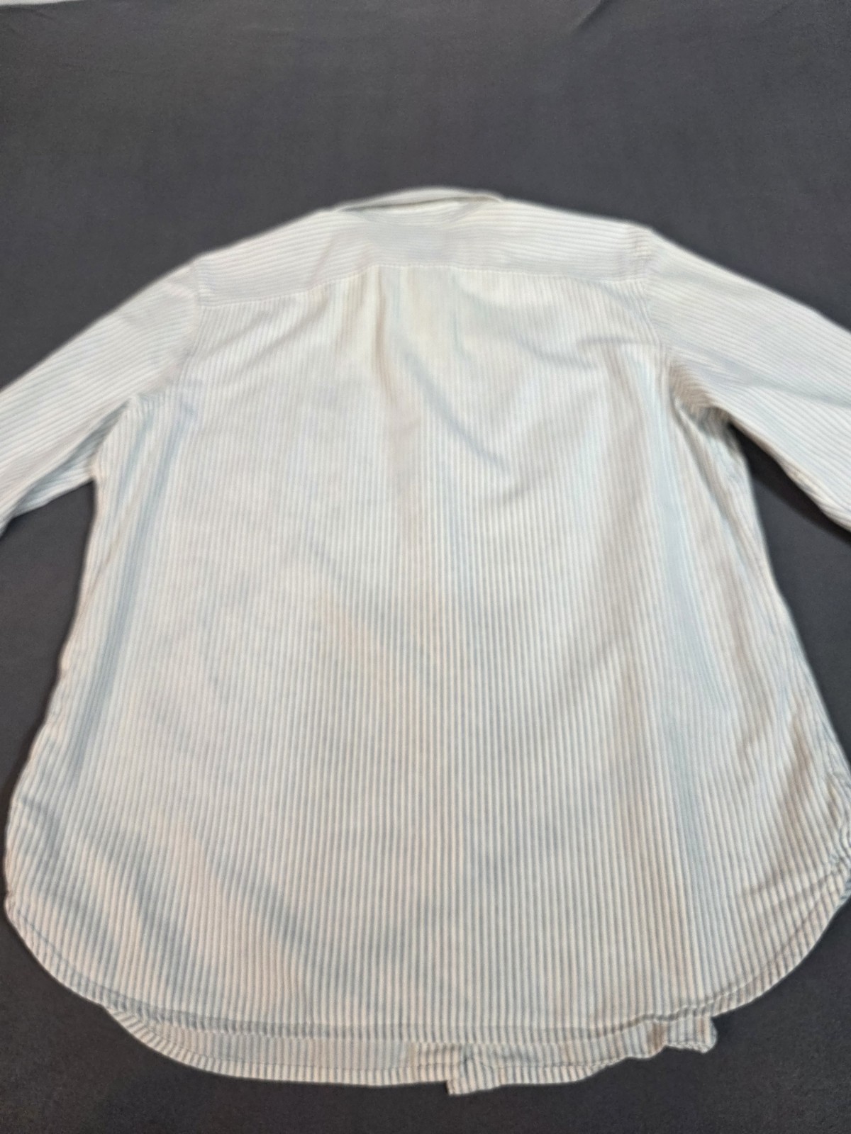 Ralph Lauren Jean Co. LRL Button Up Long Sleeve Shirt Blue Cream Sripes Large J9