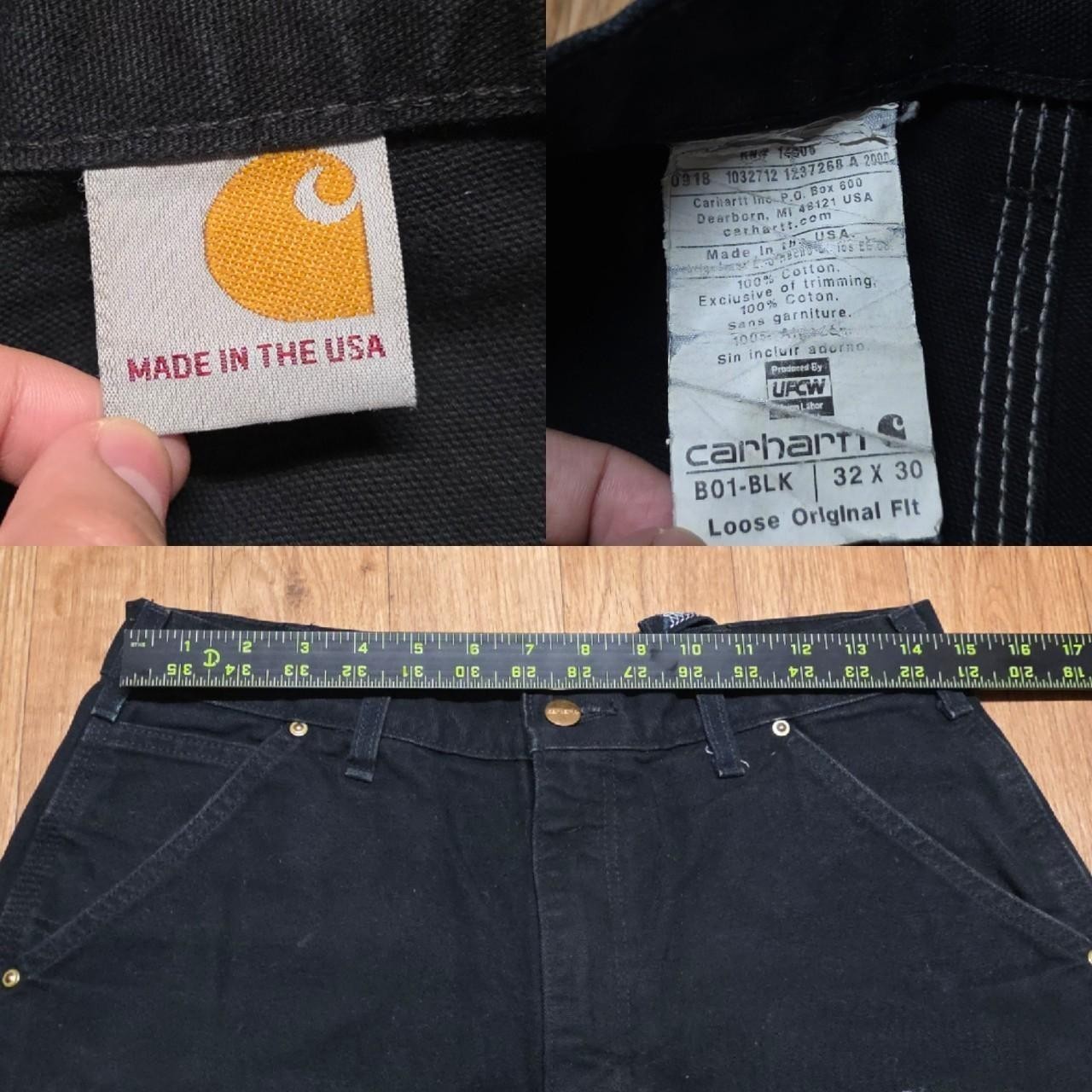 Carhartt Double Knee Carpenter Pants B01 BLK Size 32×30 Made in USA