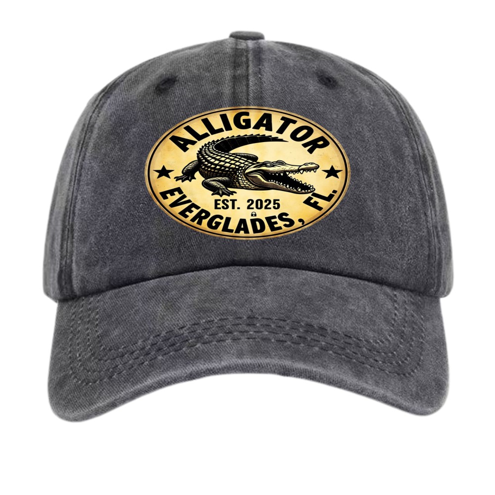 Unisex Everglades Florida Alligator Dad Hat|Nature Trip&Souvenir Casual Hang Cap