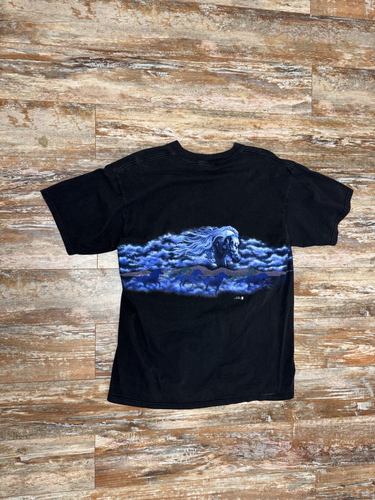 Vintage 1992 C. Waldron Sacramento California T-Shirt Size XL Wild Horses