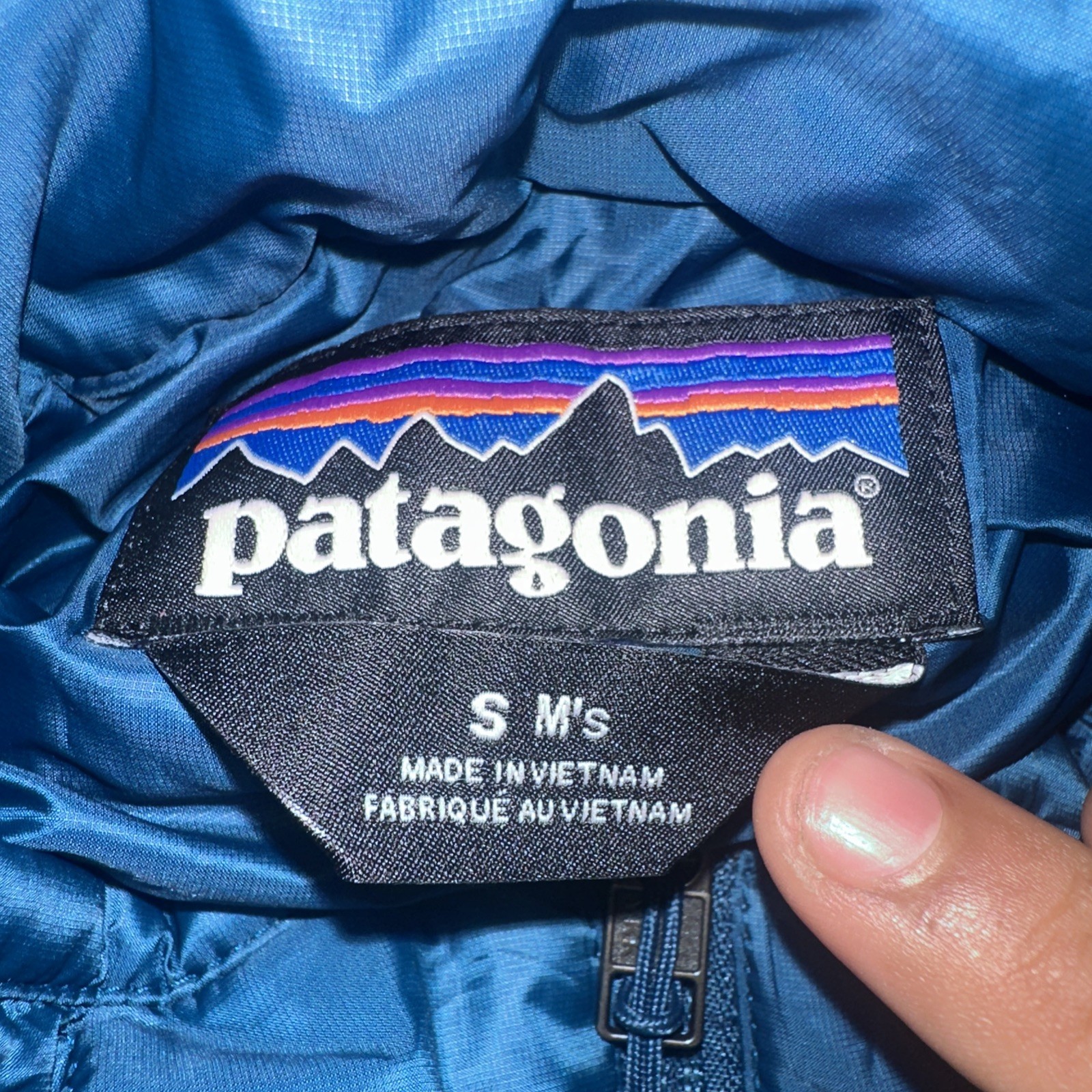 Patagonia Nano Puffer Vest Mens Sz L Blue Quilted Full Zip Outdoor Hiking