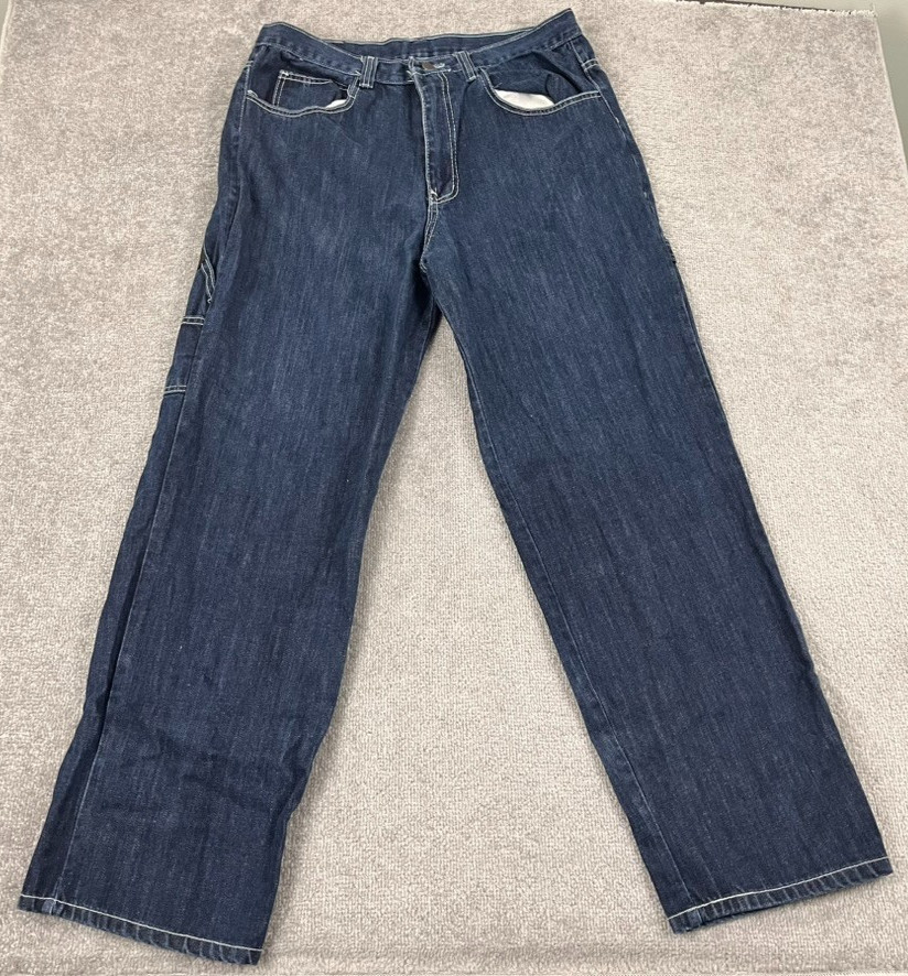 Sean John Jeans Mens 36 x 32 Wide Leg Blue Denim Skater Grunge Hip Hop Y2K 90s
