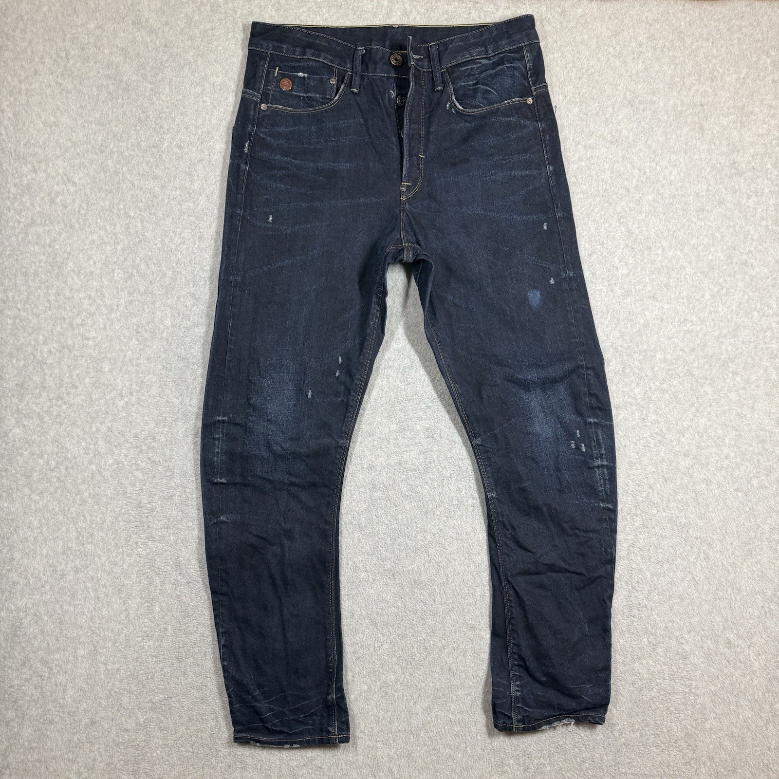 G-Star Raw Type C 3D Loose Tapered Jeans Mens 32×29 Distressed Faded Dark Wash