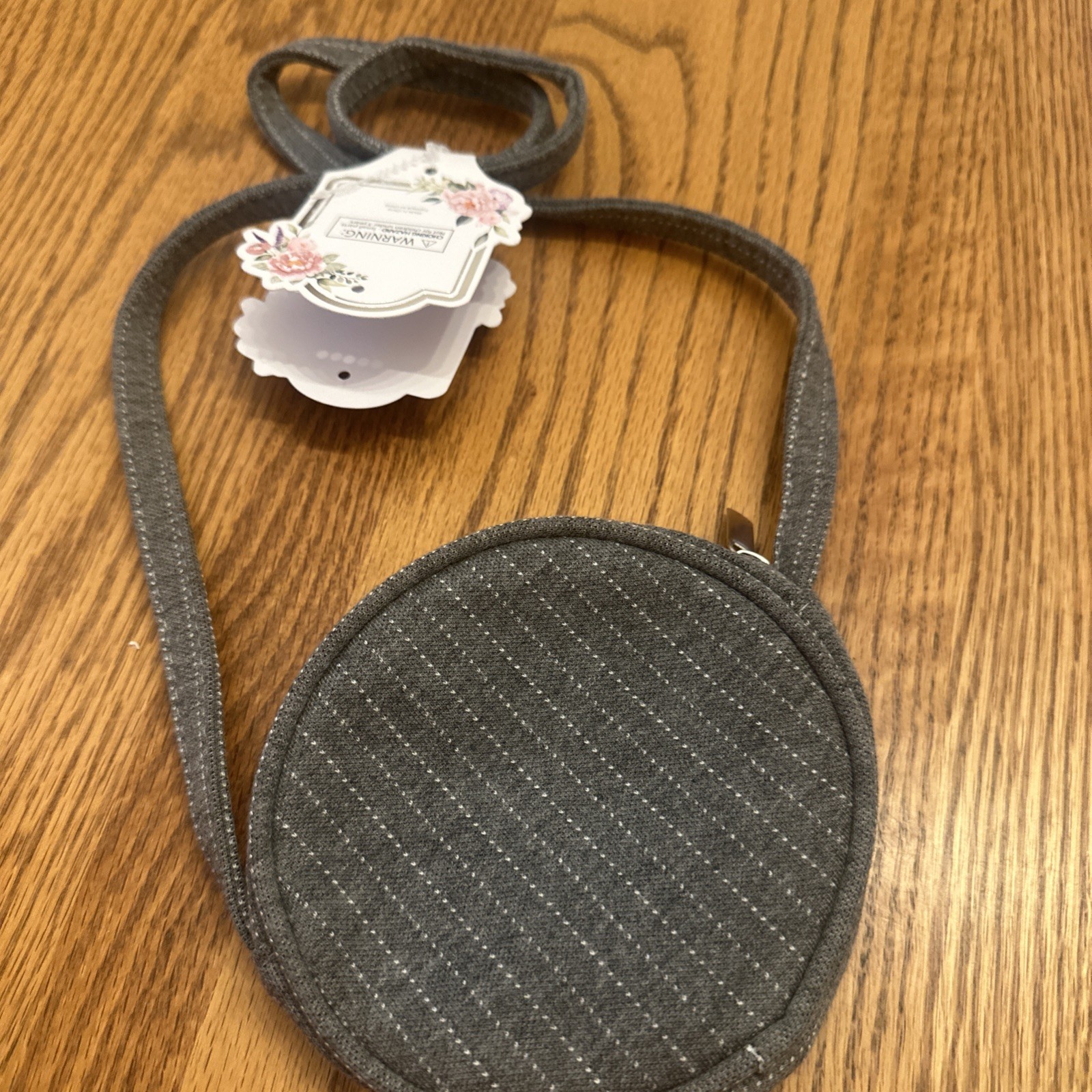 Blossom Blvd circle crossbody bag Canvas Gray Purse Minimalist