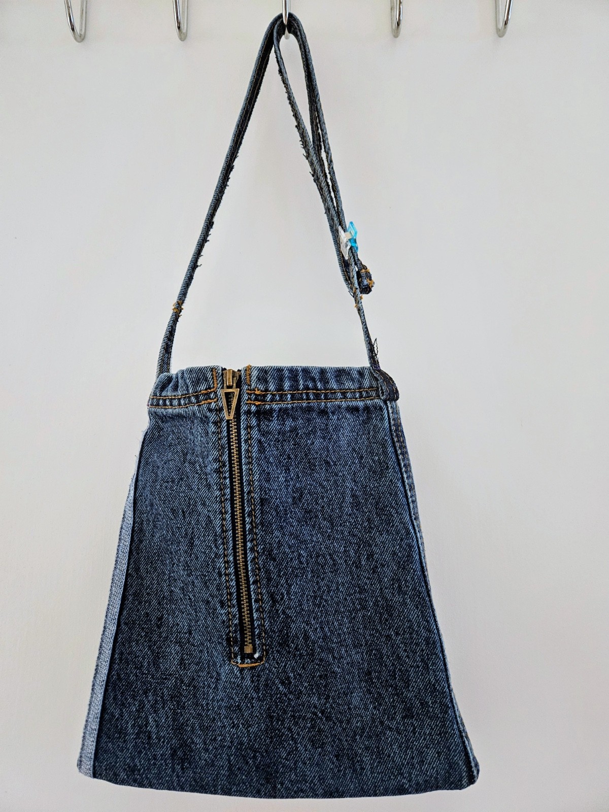 HANDMADE DENIM HANDBAG APPROX 9X10