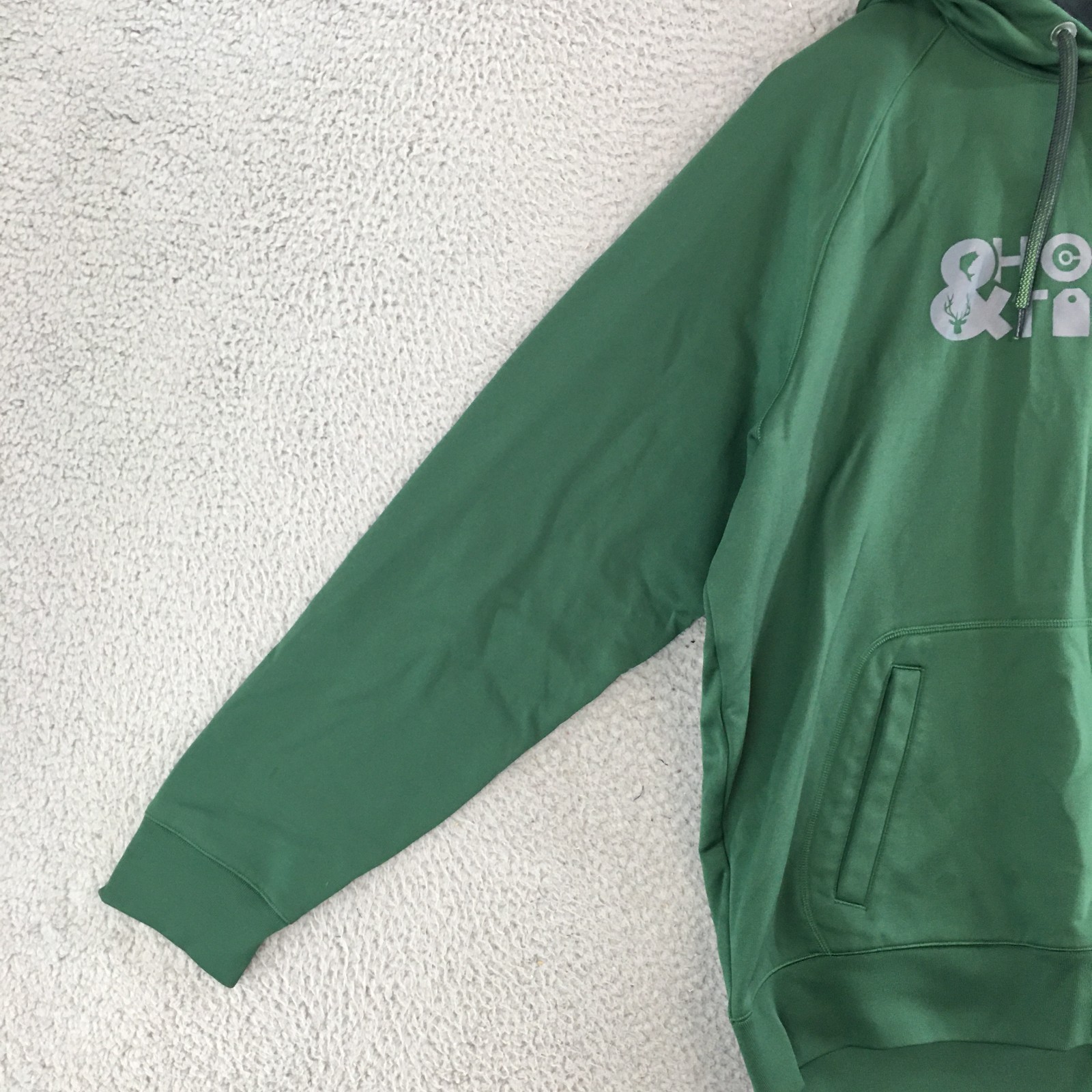 Sport-Tek Hoodie Men XL Pullover Fleece Hooked & Tagged Graphic Polyester Green
