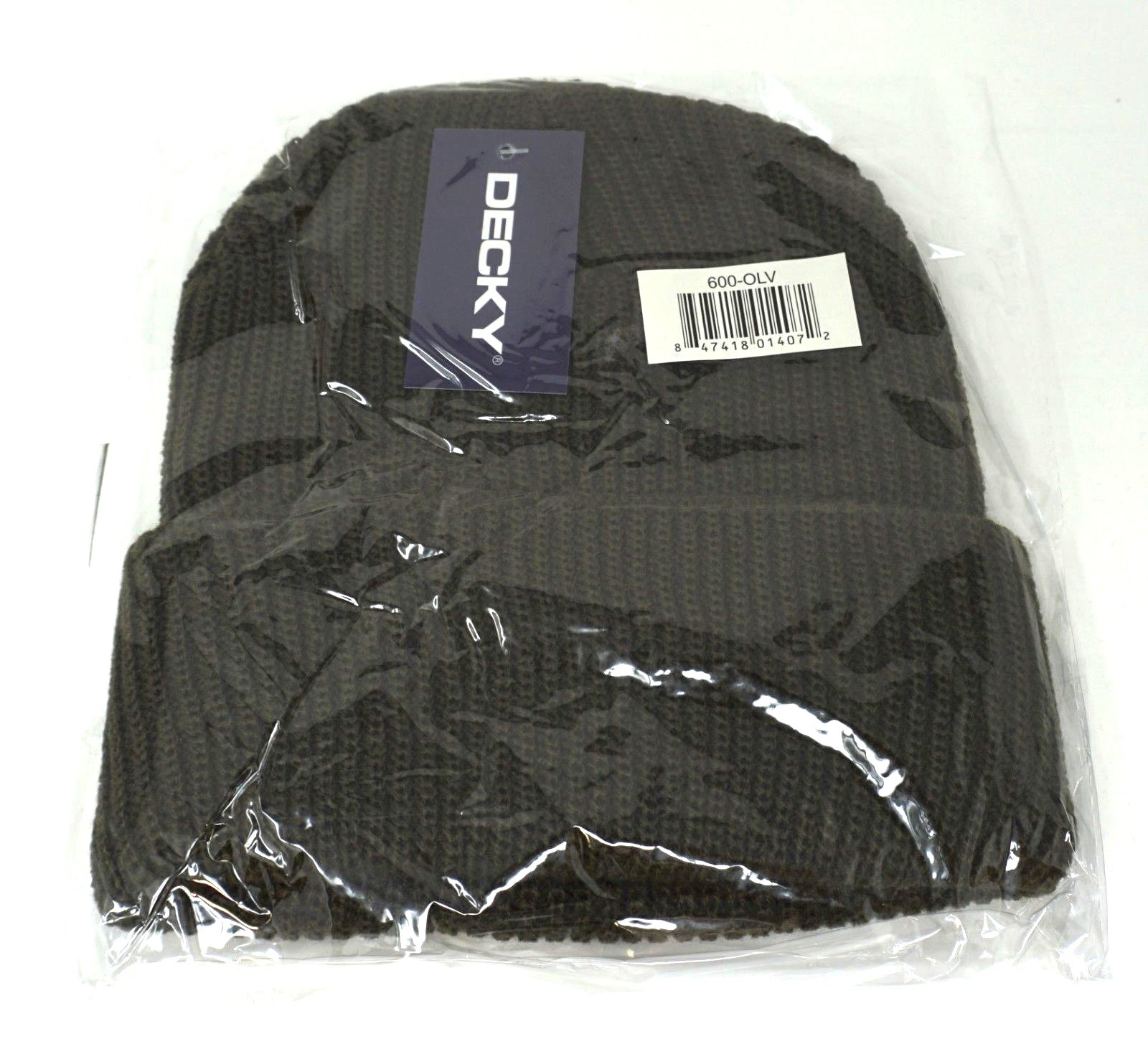 DECKY Skull Cap Cuff Beanie Cuffed Hat Olive NWT
