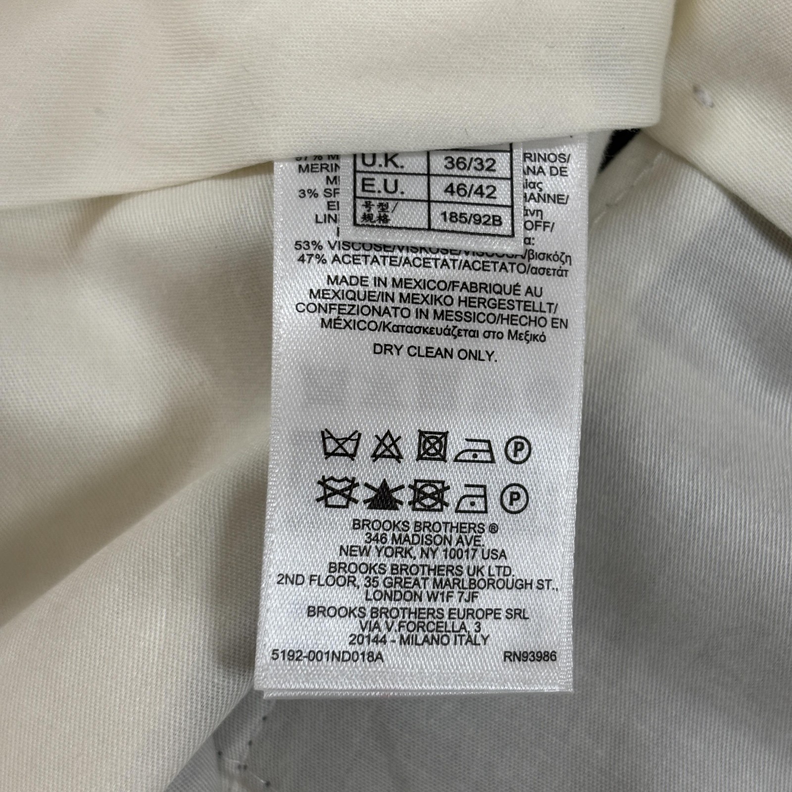 Brooks Brothers Madison Fit Pants Men’s 36×32 Gray Merino Wool Dress Slacks