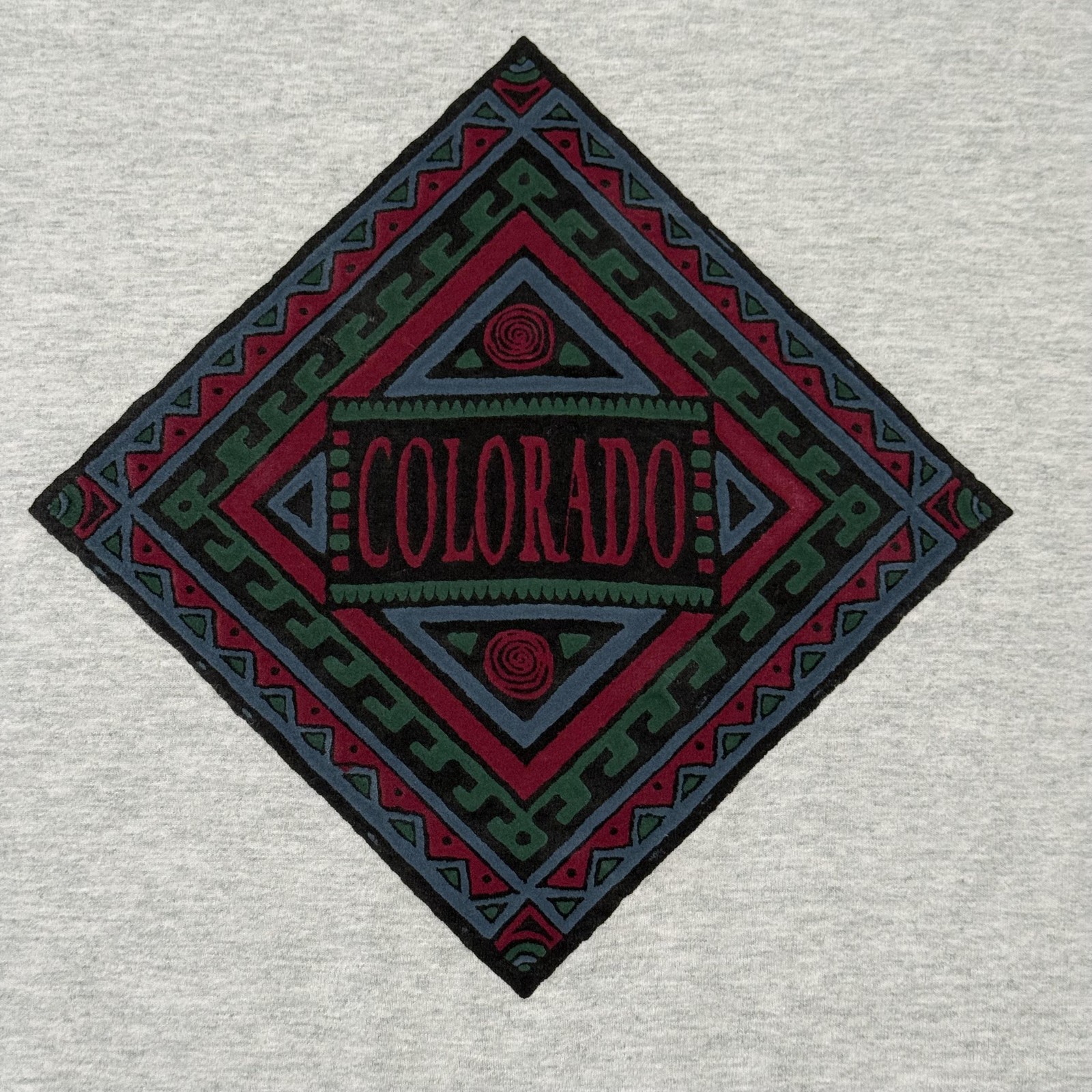 Vintage 90s Colorado Shirt Mens XL Gray Mock Neck Long Sleeve Ski