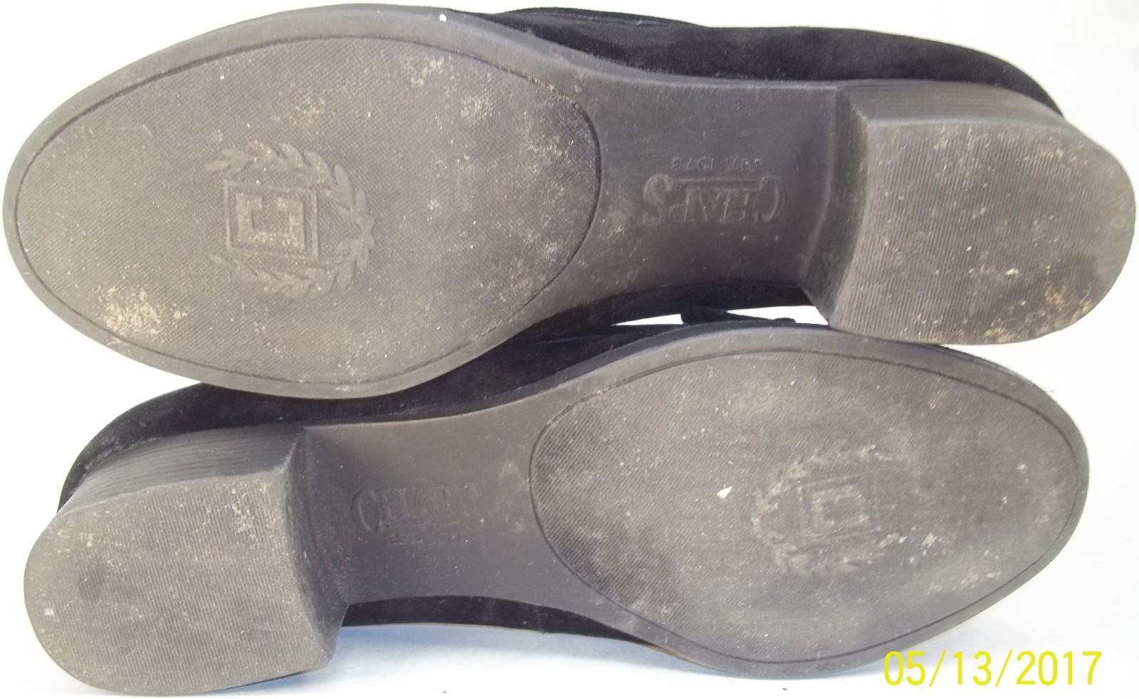 Chaps PERCY Womens US 8 B Black Fabric Buckle Moc Toe Casual Loafer Shoes 348