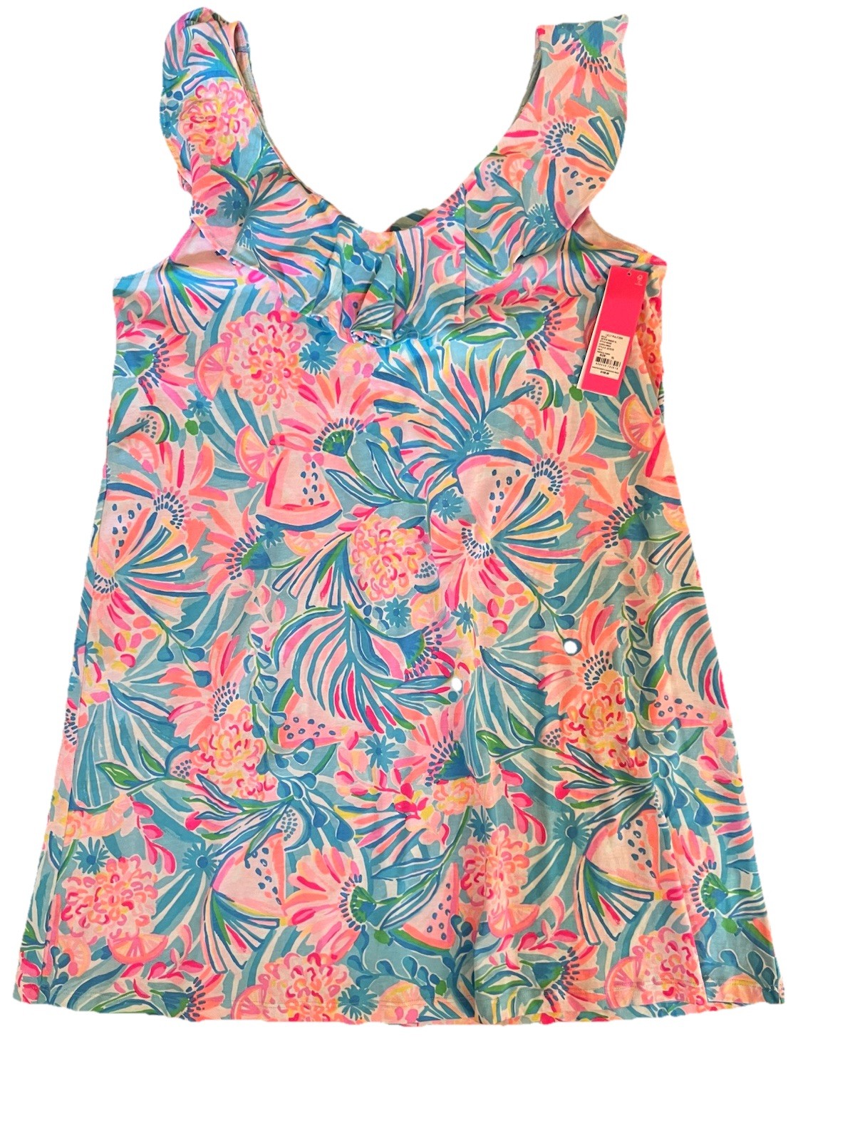 Lilly Pulitzer Alessa Ruffle Dress Tropical Punch – NWT-Sz XL