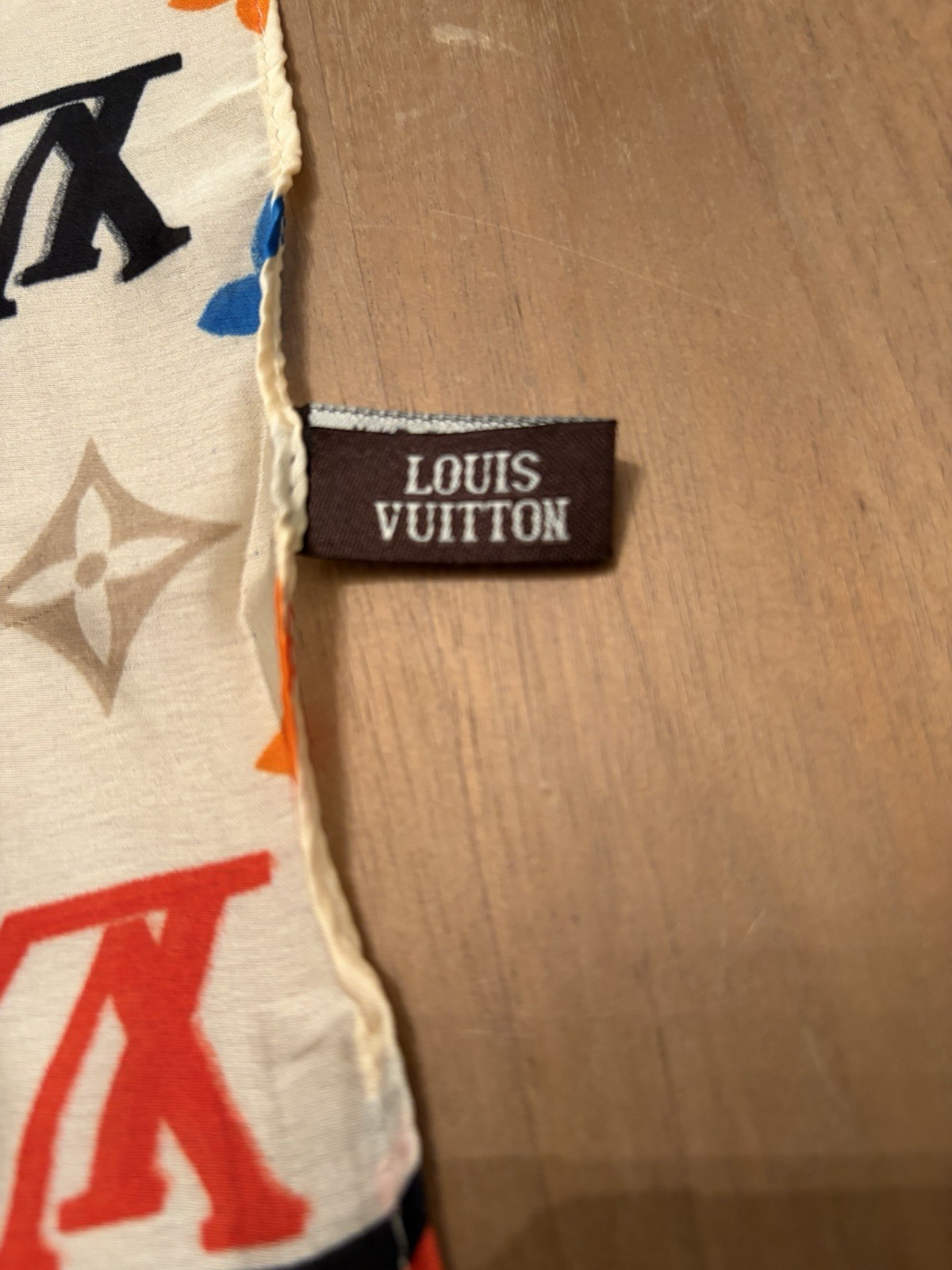 Louis Vuitton Luxury Silk Multicolor scarf Monogram 70” X 35” Made In Italy