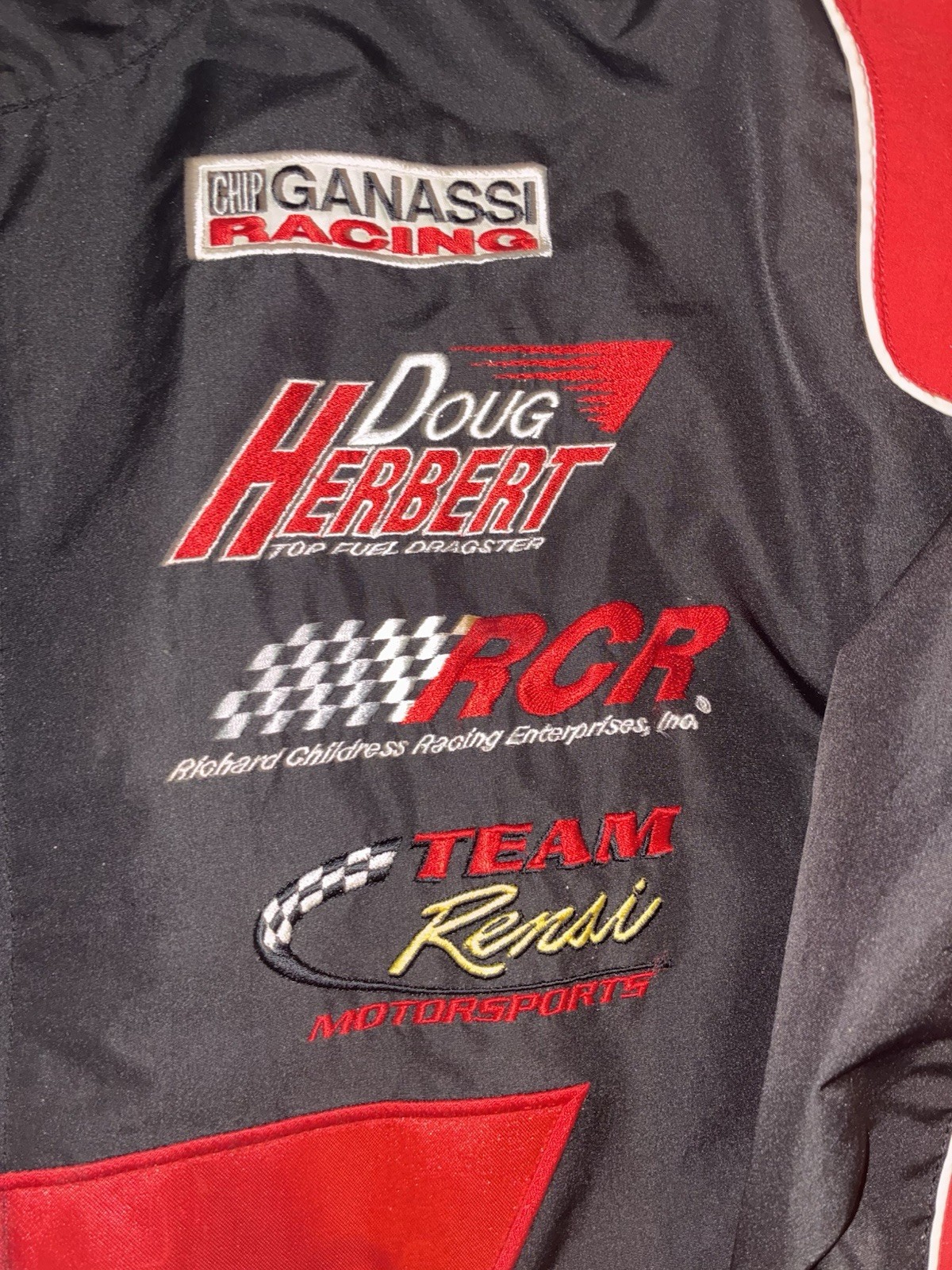 Vintage Snap-On Racing Jacket Y2K Motorsport NASCAR Multi-Sponsor Black Red