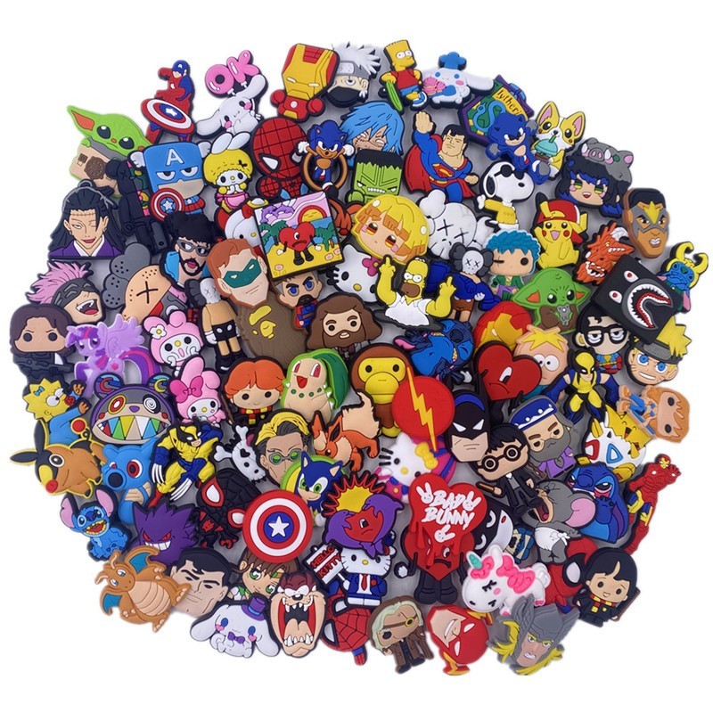 PVC Shoe Charms 90 pcs Lot Different Charm RANDOM for Shoe Decoration