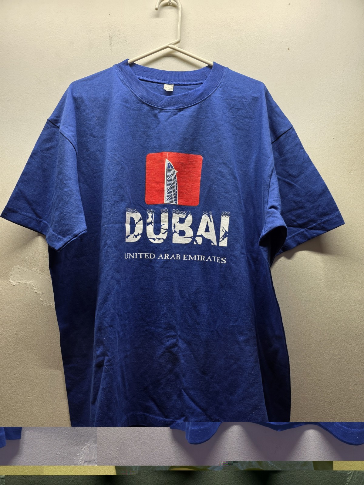 Burj Al Arab hotel DUBAI UNITED ARAB EMIRATES Blue Cotten T Shirt Mens XL