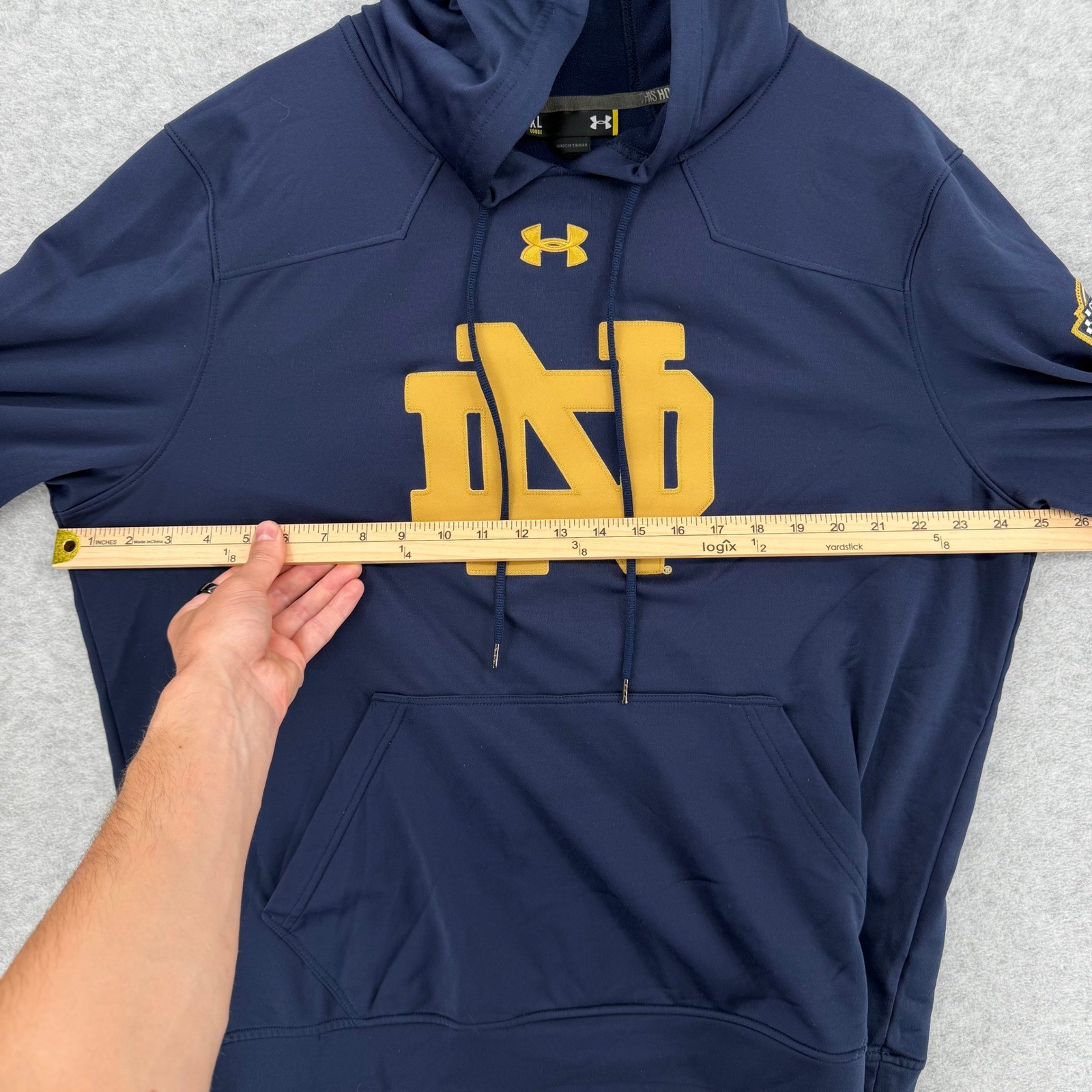 Under Armour Hoodie Mens XL Blue Notre Dame Shamrock Series 2014 UM8762ND1
