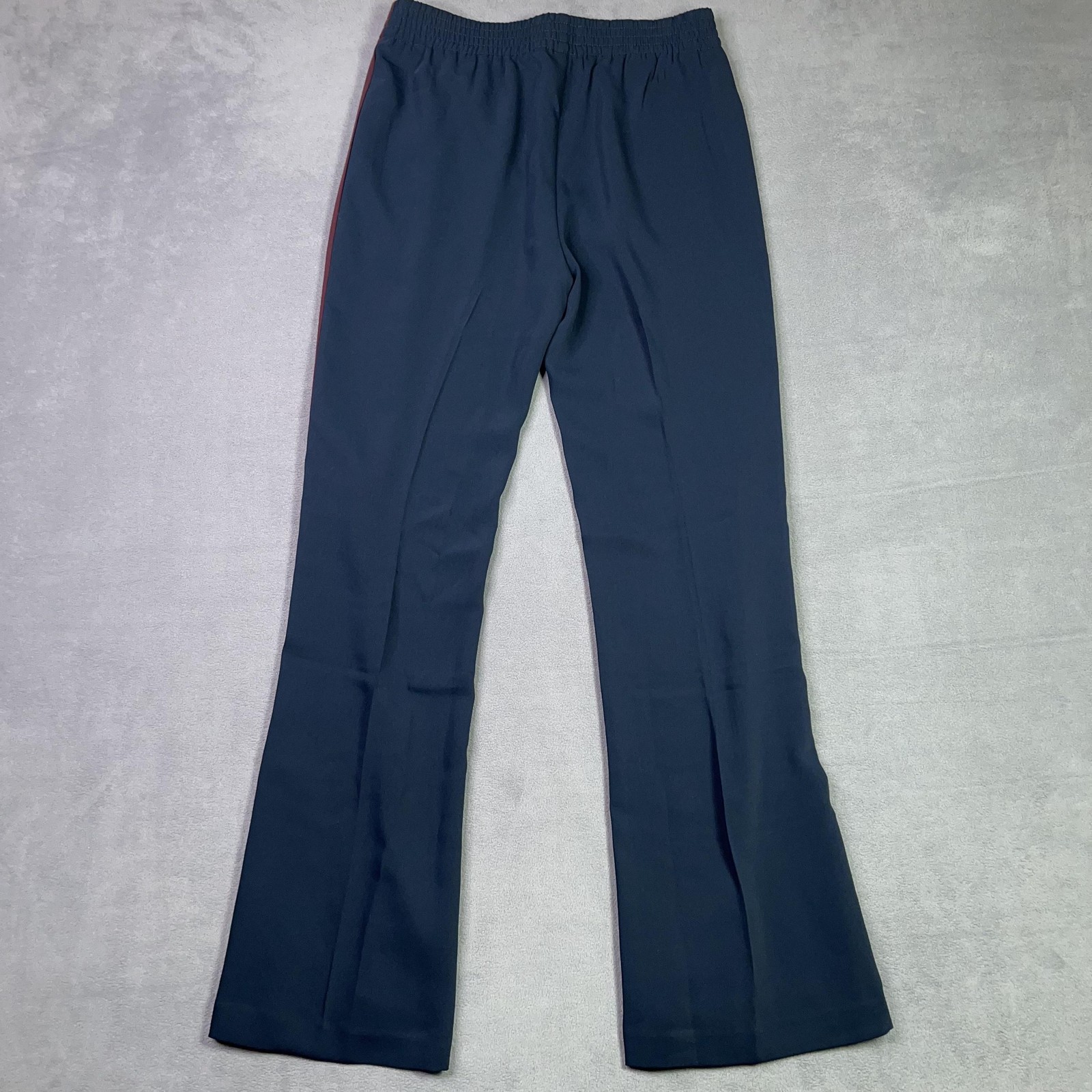 Madewell Pull On Bootcut Track Pants Womens XS Navy Side Stripe Zip Hem FLAW NEW