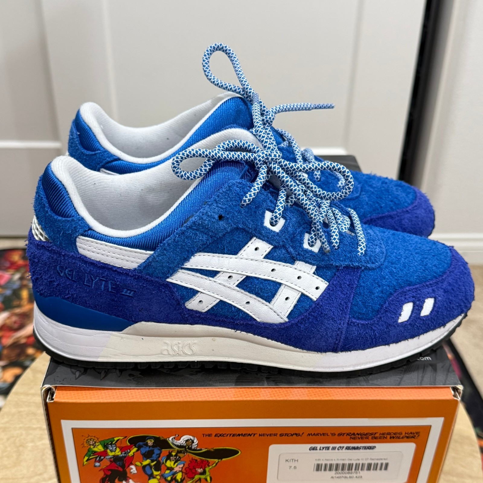 Kith Asics X-Men Gel Lyte III 3 07 Remastered Beast 1021A958 Men’s US Size 7.5