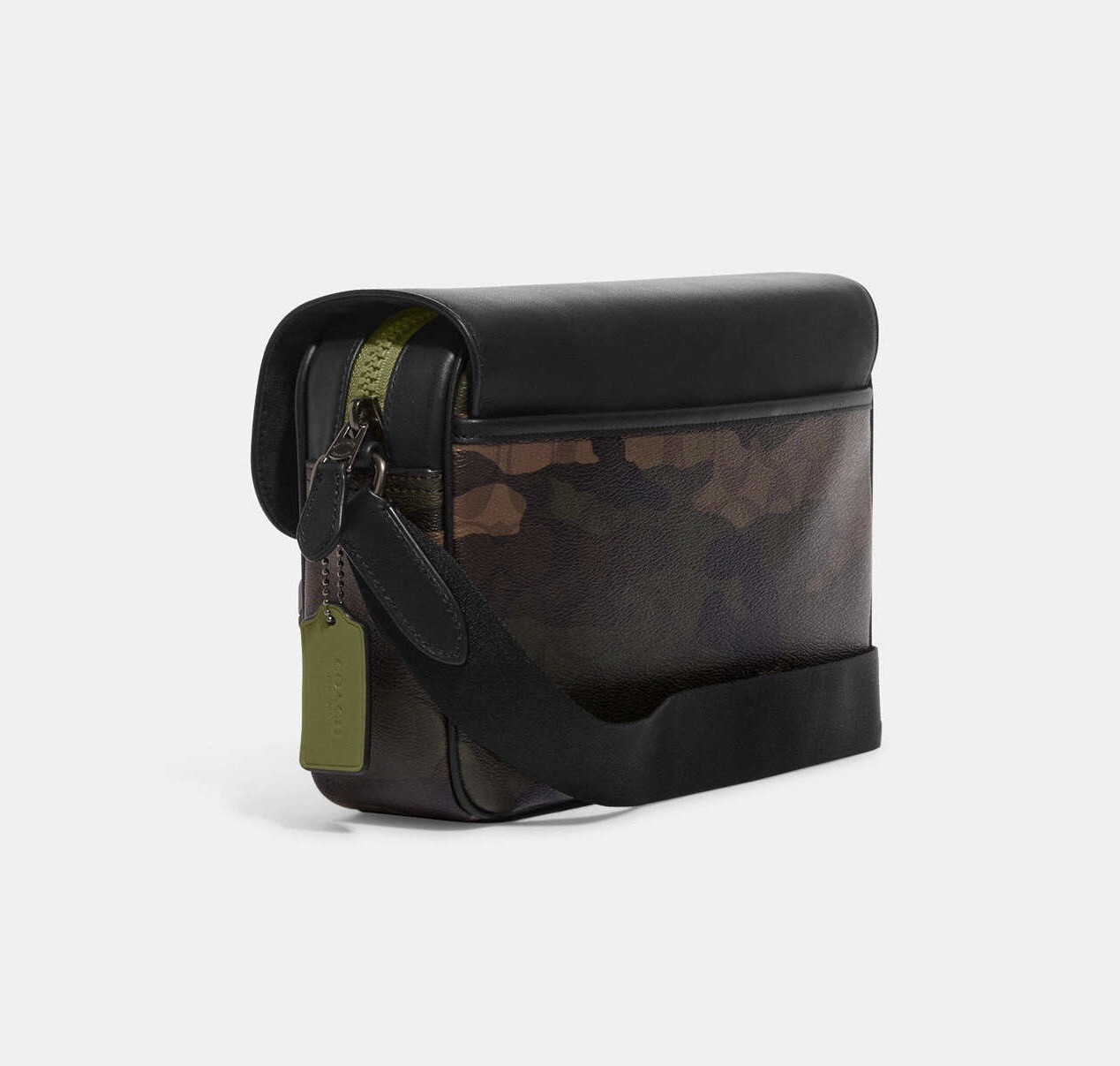 NWT Coach Men’s Track Crossbody with Camo Print & Coach Patch CC018 Green Multi