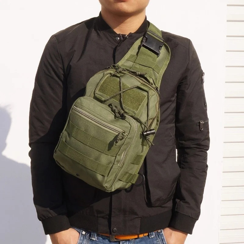 Men Backpack Molle Tactical Sling Chest Pack Shoulder Bag Outdoor Hiking Travel