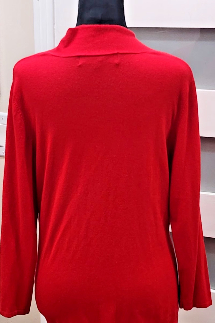 Windridge Red Rayon Nylon Spandex Knit Surplus Knot Top Bracelet Sleeve Sz LG