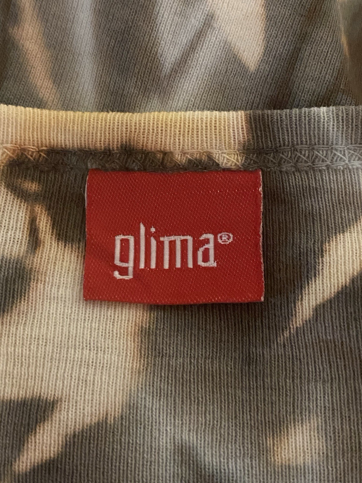 Glima 100% Cotton Boho V-neck 3/4 Sleeve Shirt Yellow Gray XL