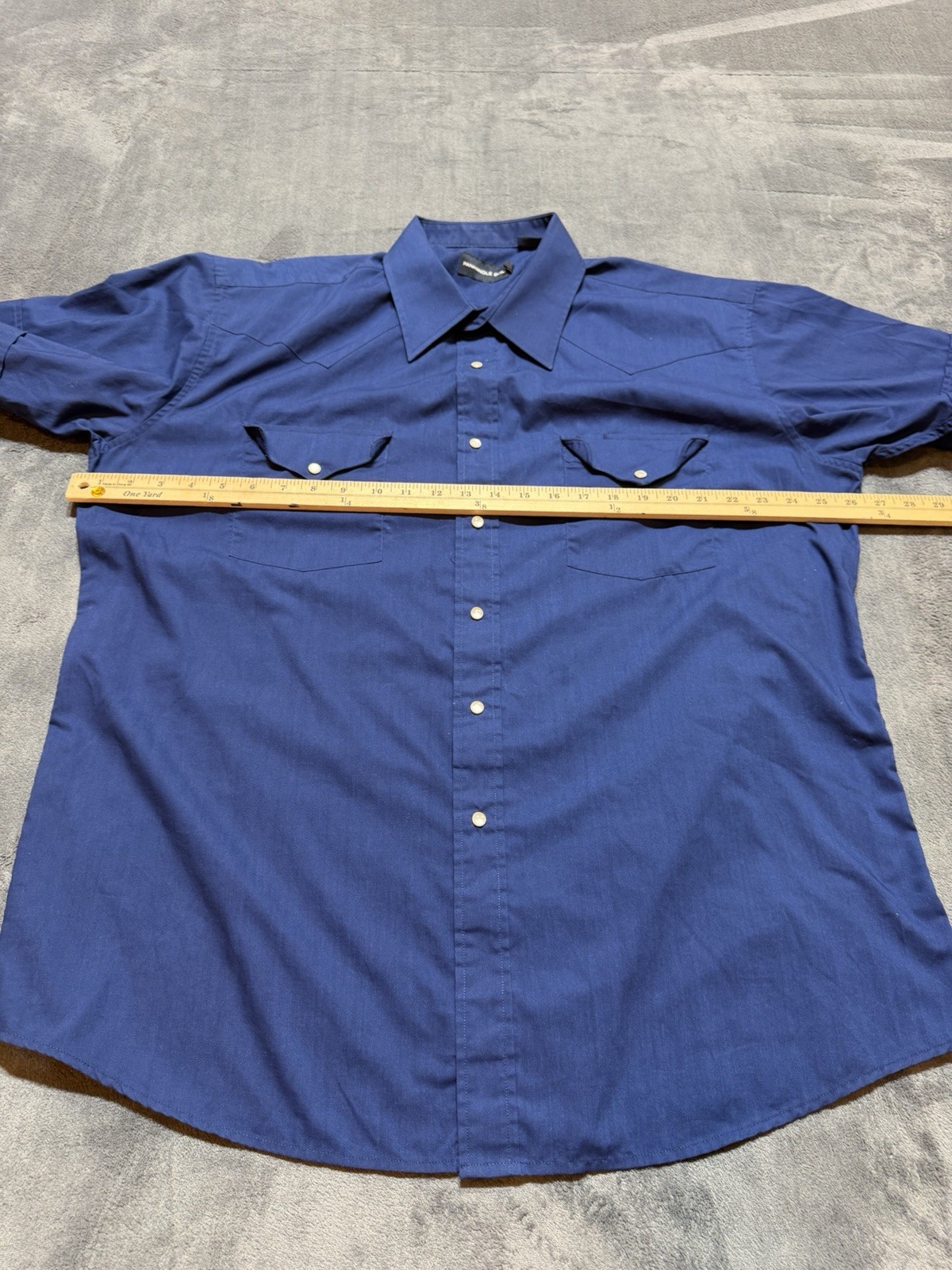 Panhandle Slim Western Solid Blue Pearl Snap Mens XL Shirt Short Sleeve