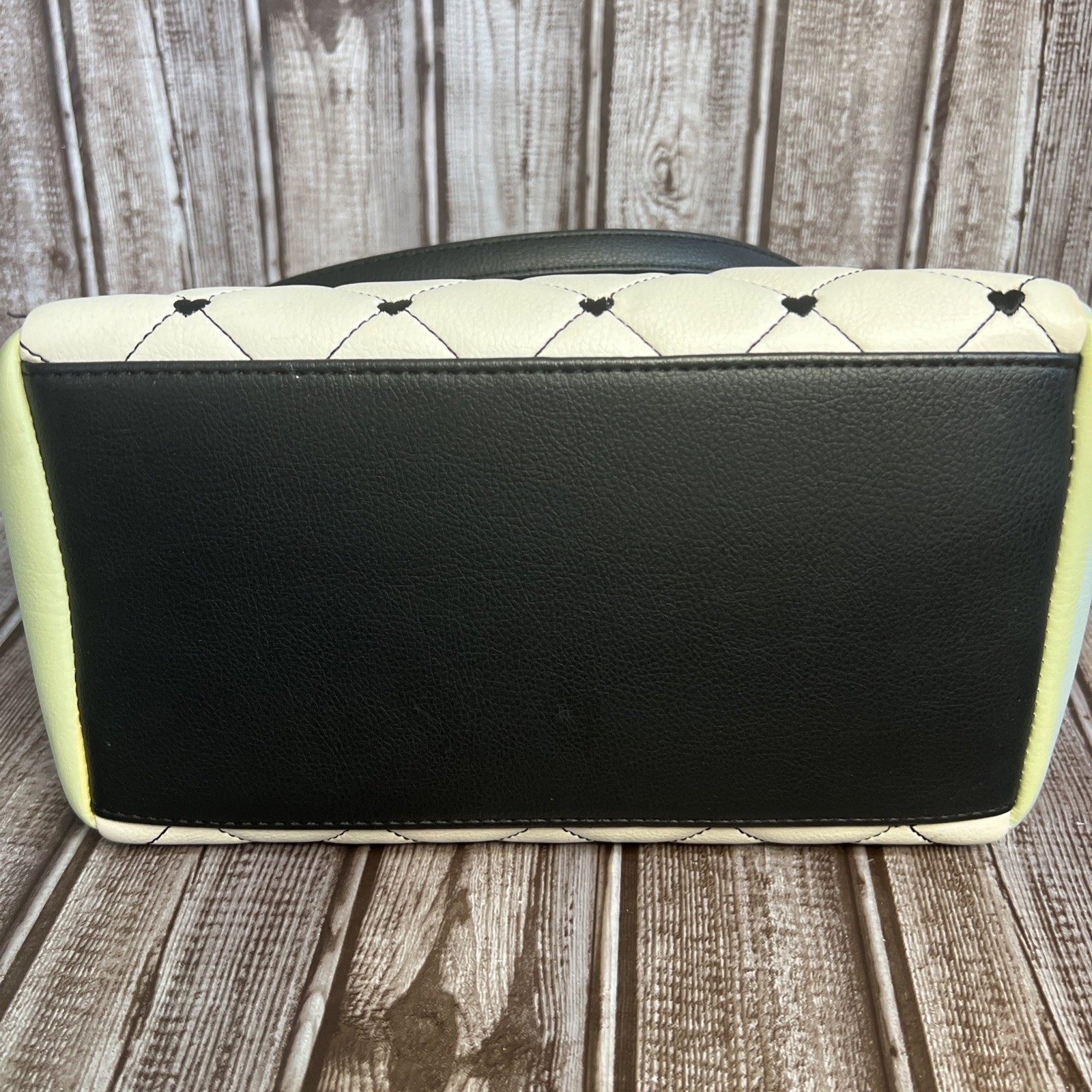 Love Betsy by Betsey Johnson Purse Black White & Pastel rainbow