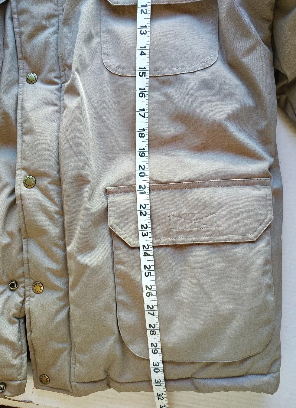 VTG Haggar Men’s Medium Coat Quilted Full Zip Snap Removable Hood EUC