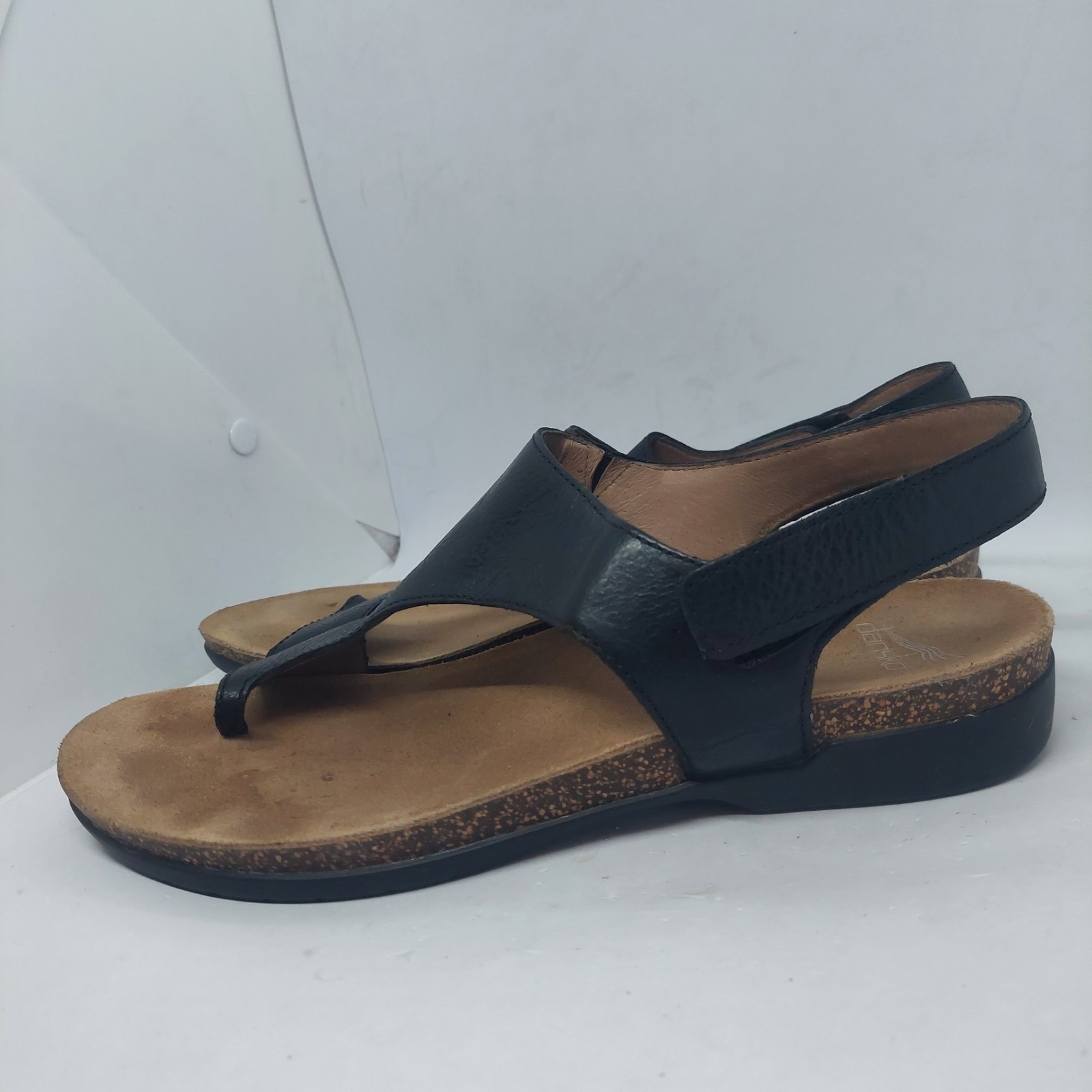 Dansko Reece Sandals Black Leather Thong Slide Womens Size EU 40 US 9.5-10