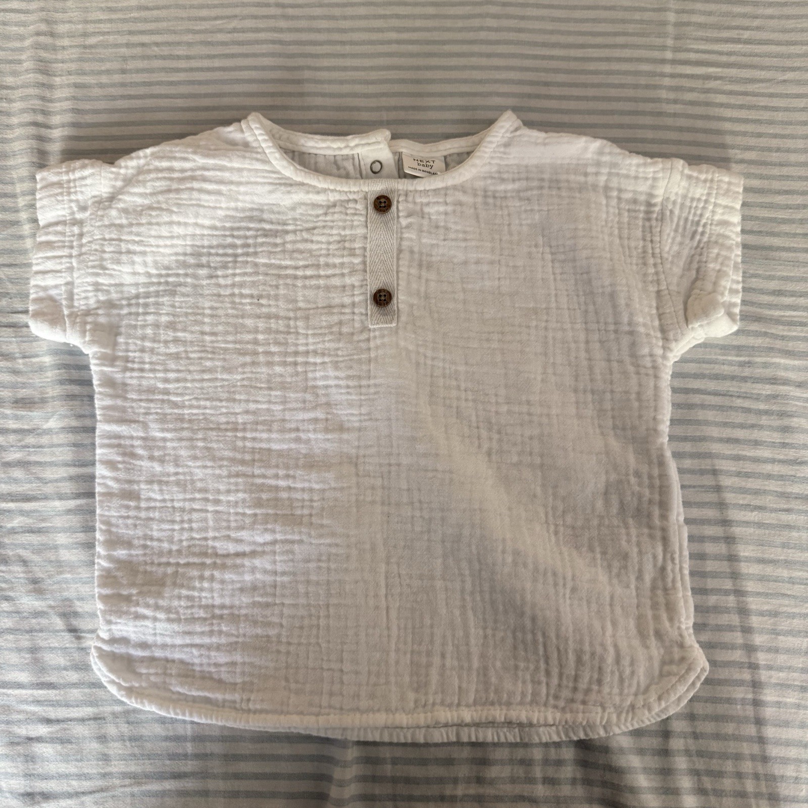 Next Baby Muslin Gauze Corton Short Set White Size 9-12M Neutral Boho