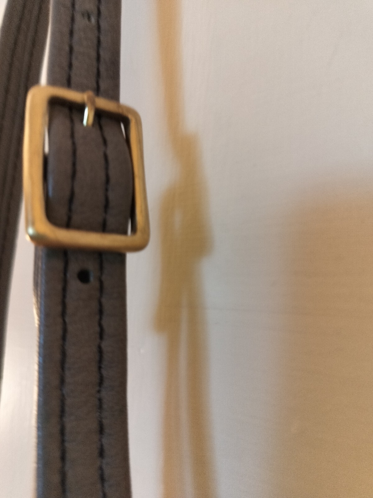 Manatee Gray Leather Mini Purse/35 In/Wear Around Neck Or Around Waist