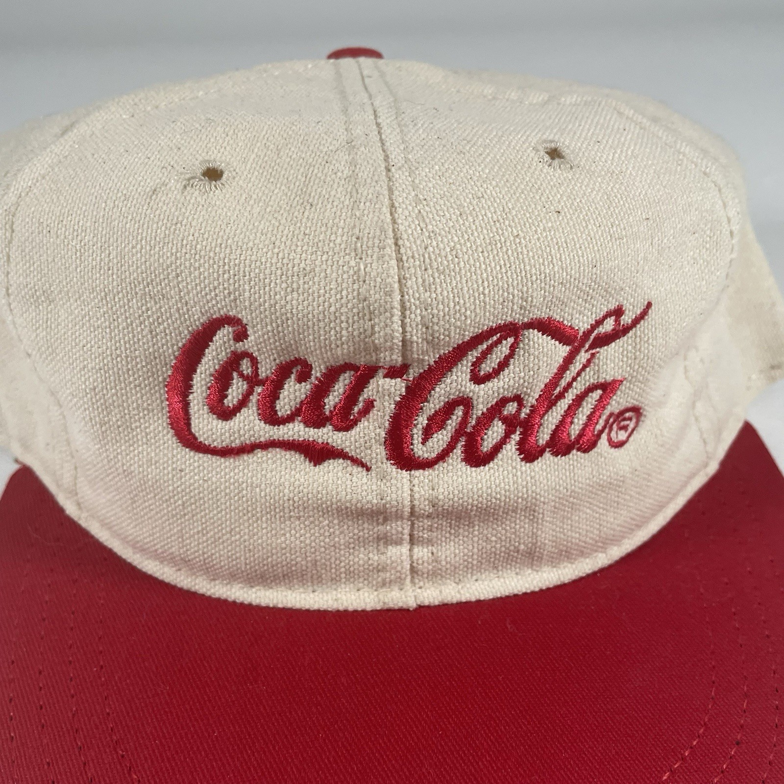 Vtg Coca Cola Snapback Hat Cap Logo Graphic Louisville MFG Co Made USA Preowned