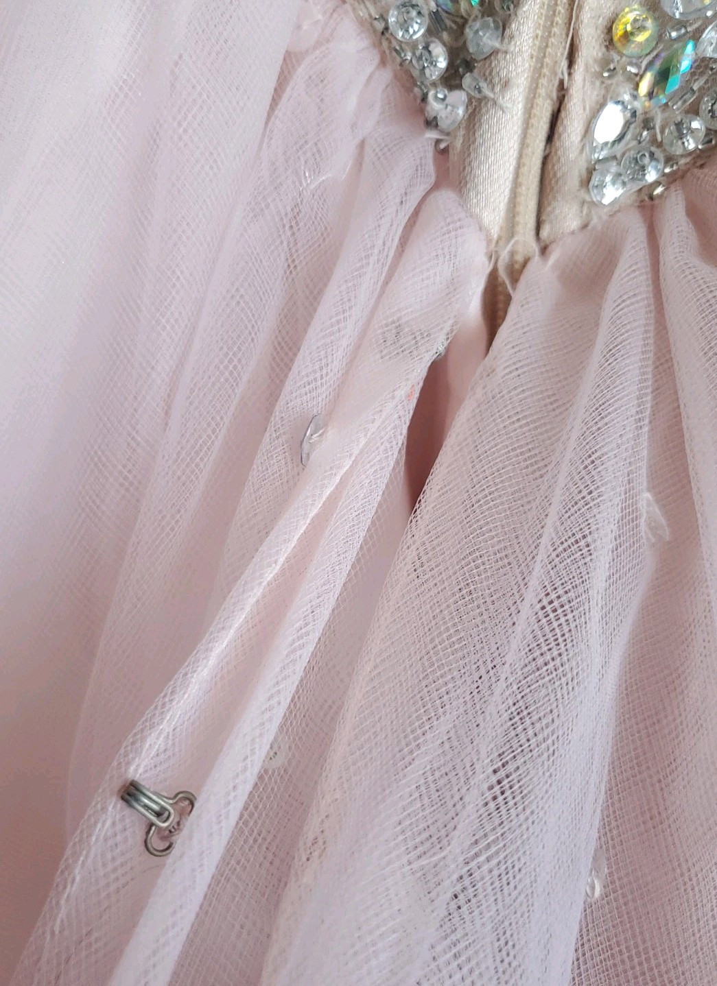 Mori Lee 60040 Valencia Gardner Sequin Dress Nude Blush Quinceanera Prom Size 0