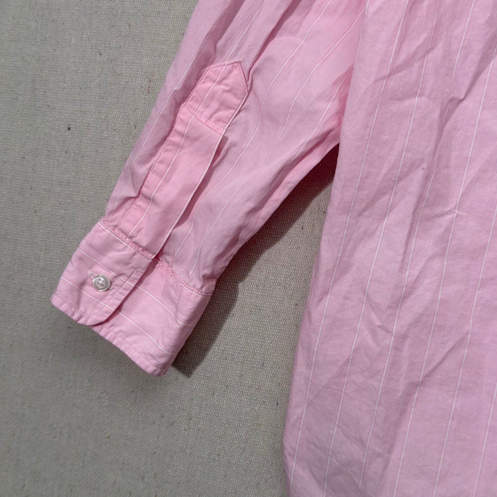 Frank & Eileen Joedy Oversized Button Up Shirt Women’s S Pink Stripe *stain*