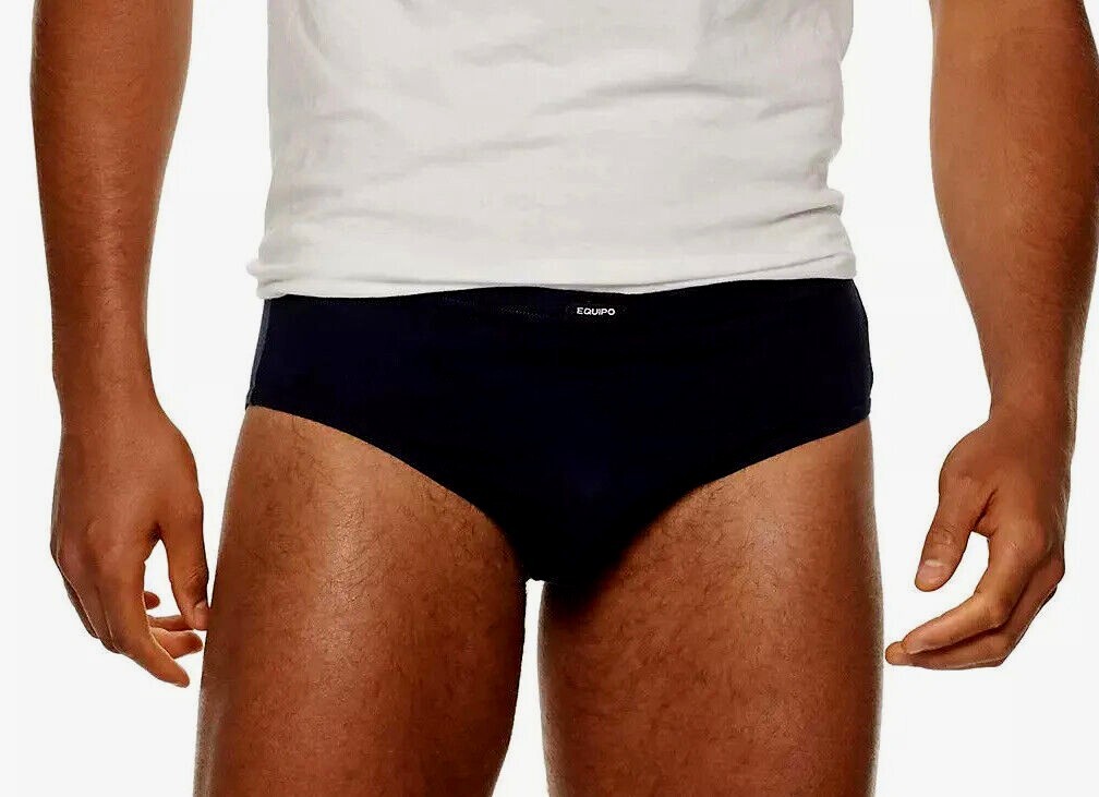 Men’s equipo 5-pack Solid Bikini Briefs (Black) No Fly Premium Cotton Underwear