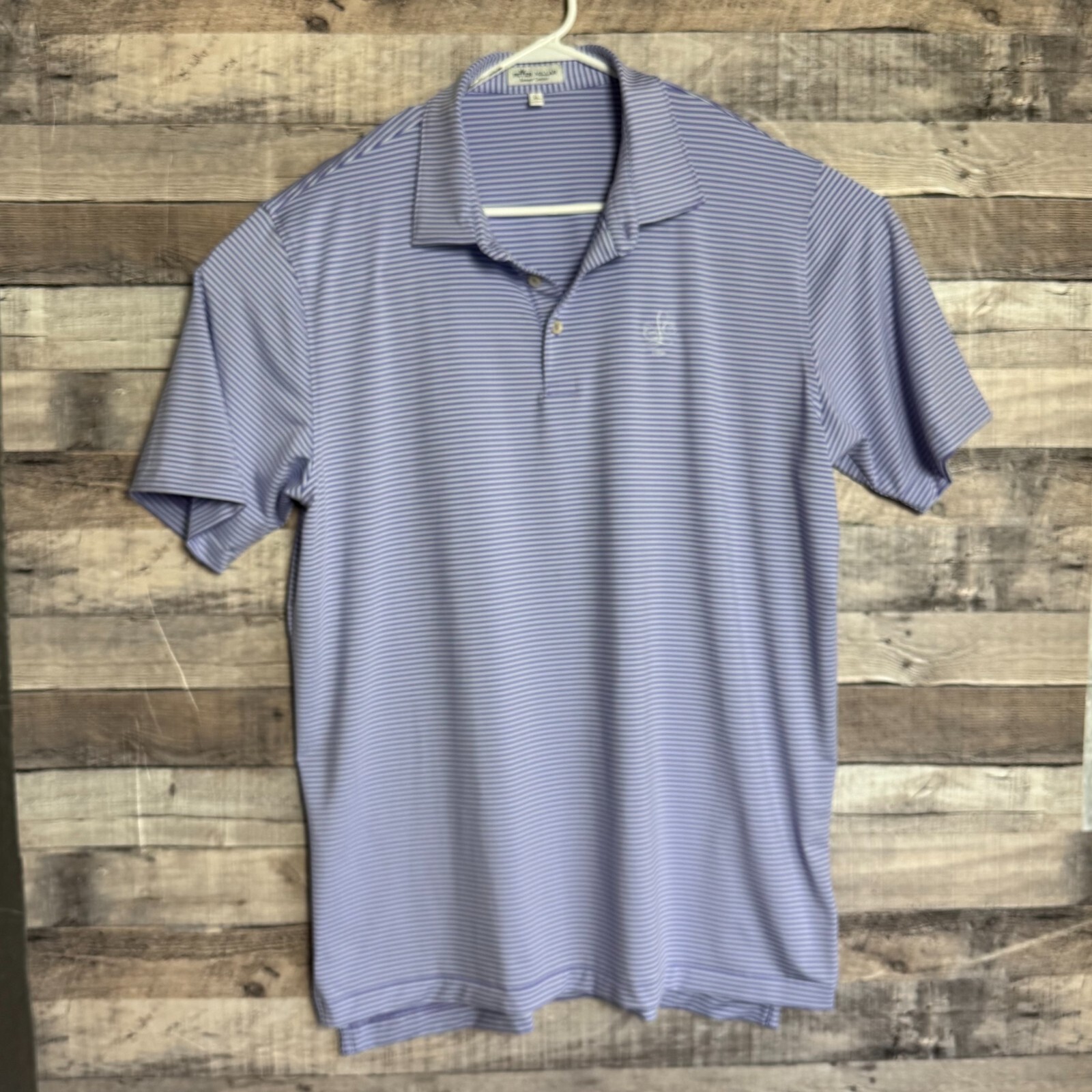 Peter Millar Mens Summer Comfort Polo Shirt XL Purple Striped Classic Business