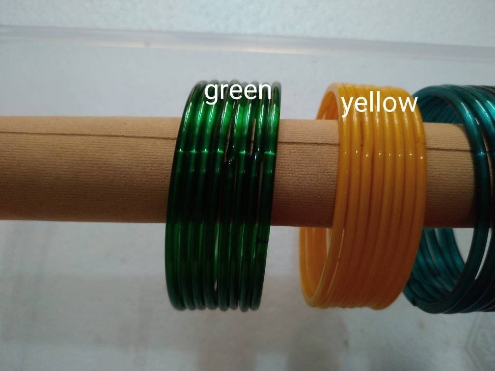 12 Peices Big Size 2-10 2-12 Plain Glass Indian Pakistani Bangles