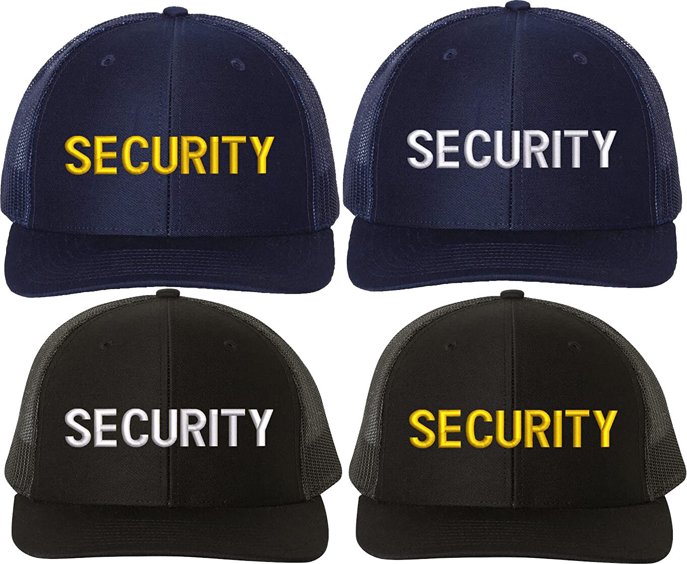 SECURITY Embroidered Snap Back Trucker Cap Security Officer Guard Mesh Hat