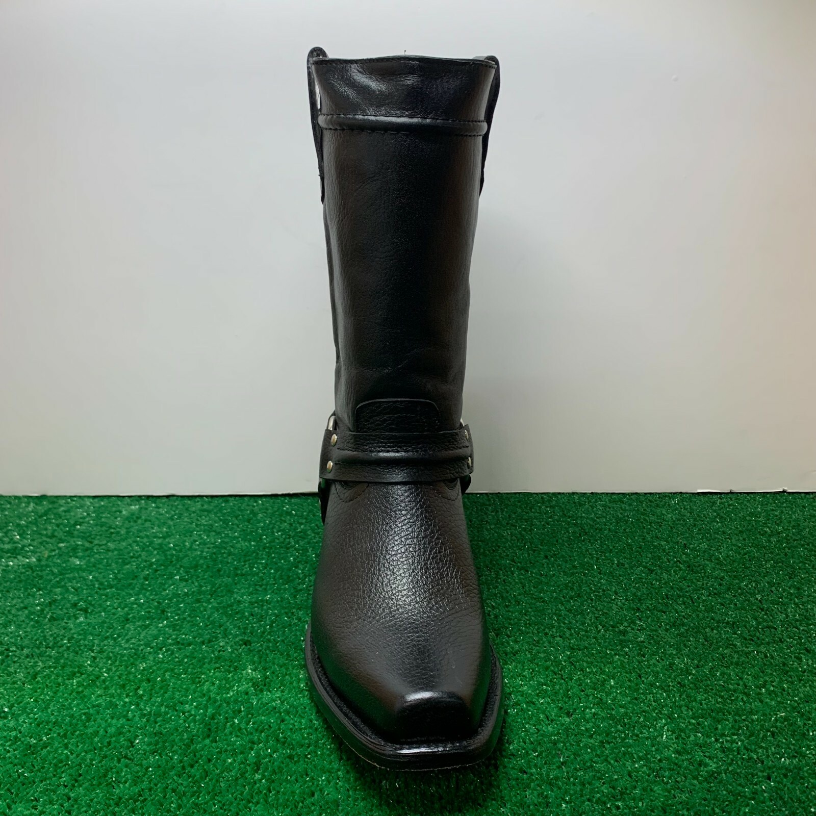 Mens Motorcycle Biker Boots Leather Western Cowboy Harness Rock Riding Moto