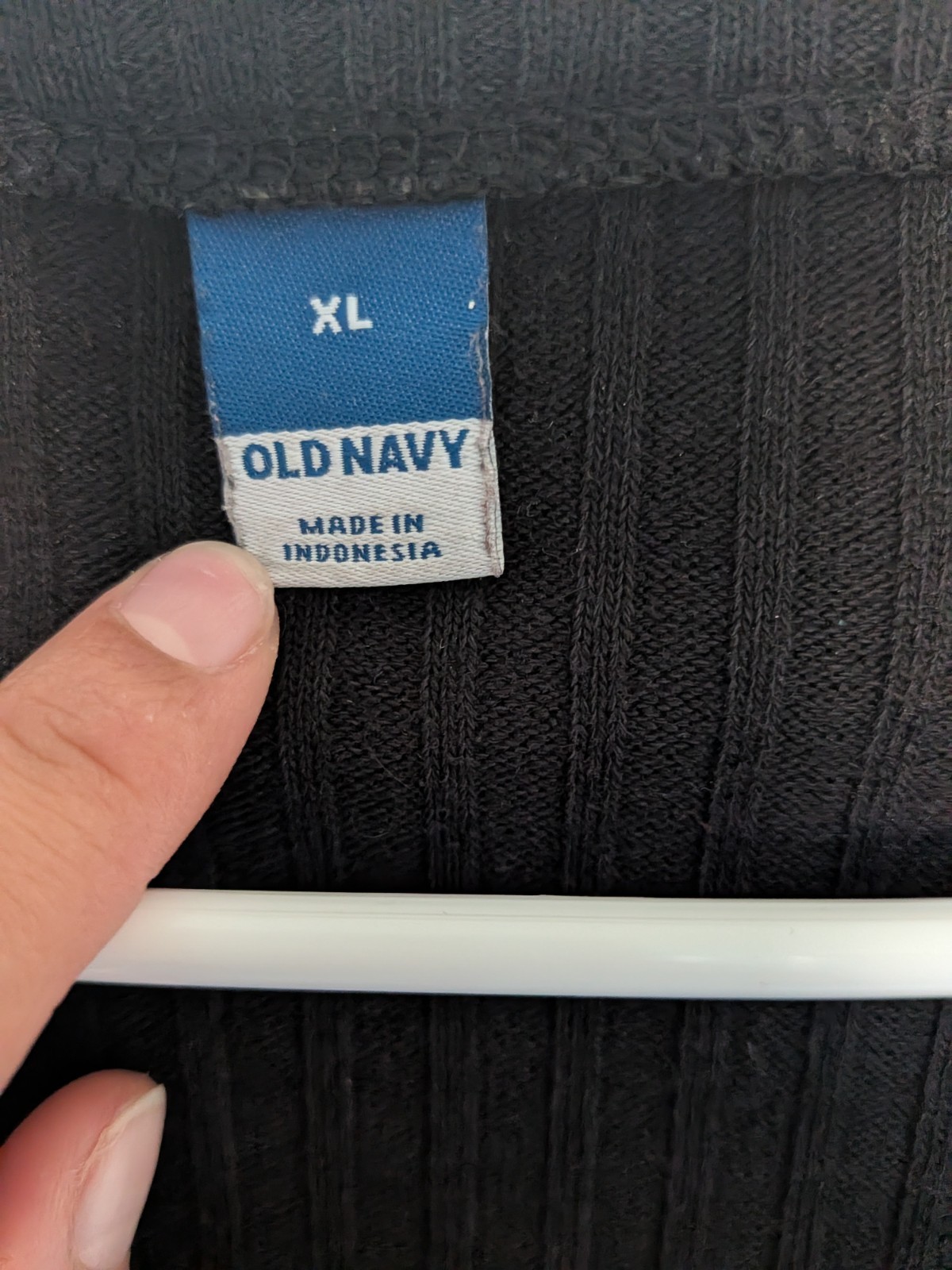 Old Navy Women’s Black Ribbed Knit V-Neck Long Sleeve Stretch Top XL
