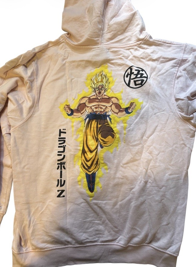 Dragon Ball Z Sweater Goku Pull Over Sweater Pink Men’s Size Large Long Sleeve