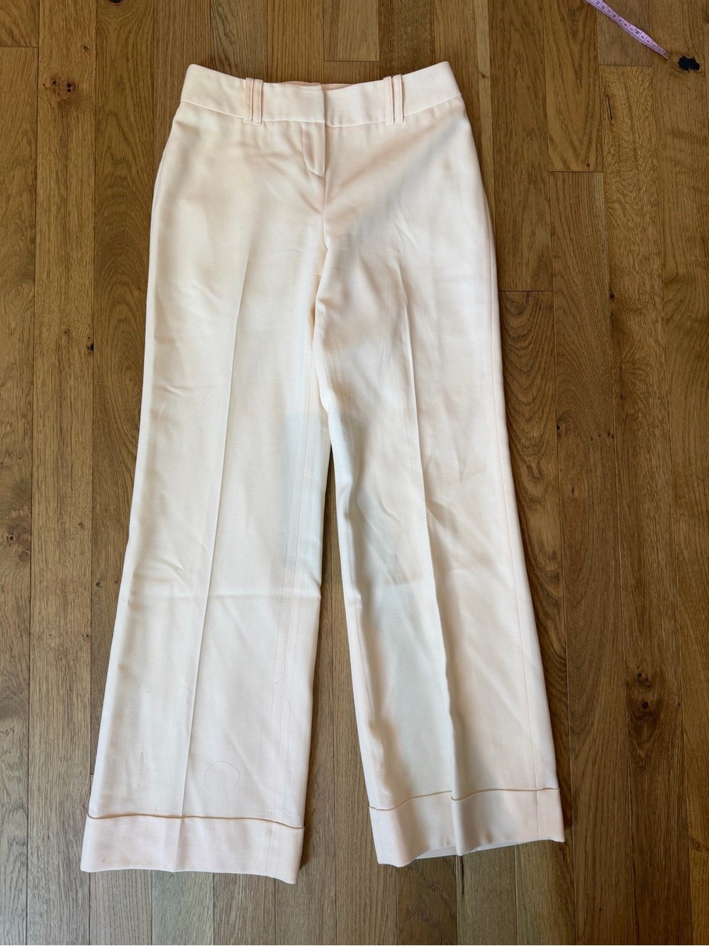 🤍 St. John Cream Wide Leg Trousers Size 4 🤍